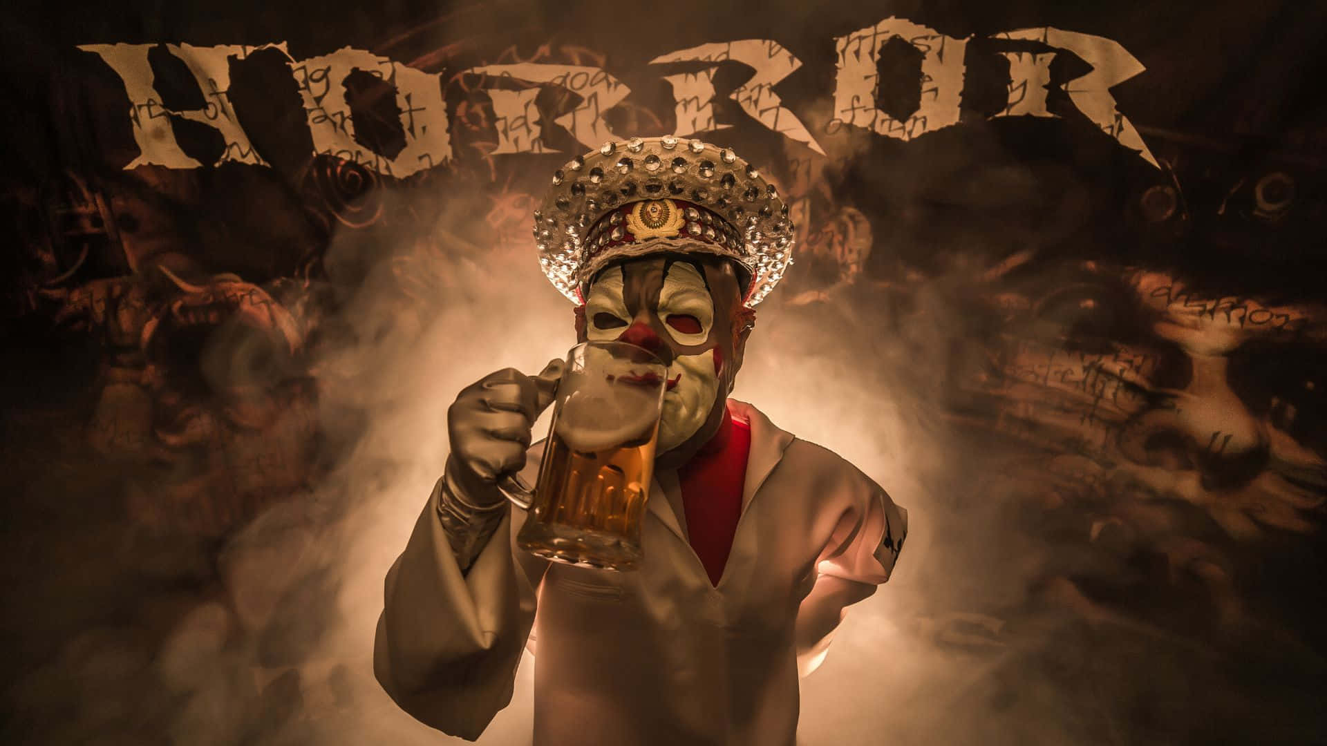 Horror Costumes, masked figure, crown, Full HD Desktop Wallpaper