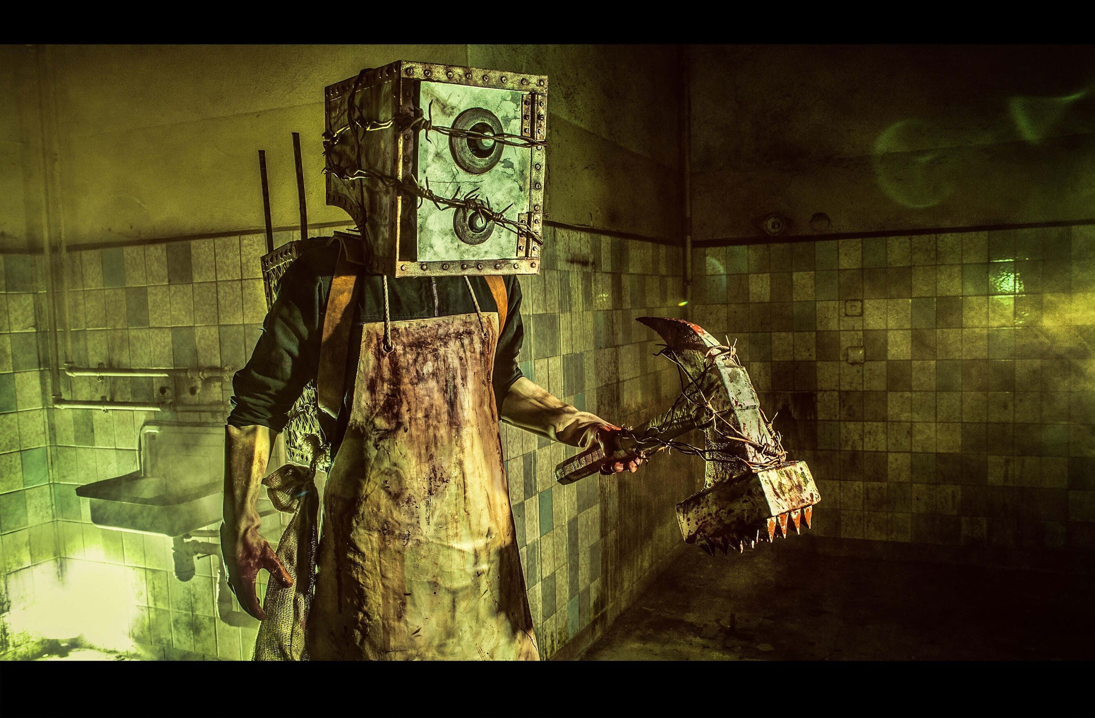 horror games, box head, bloodied apron, 2K Desktop Wallpaper