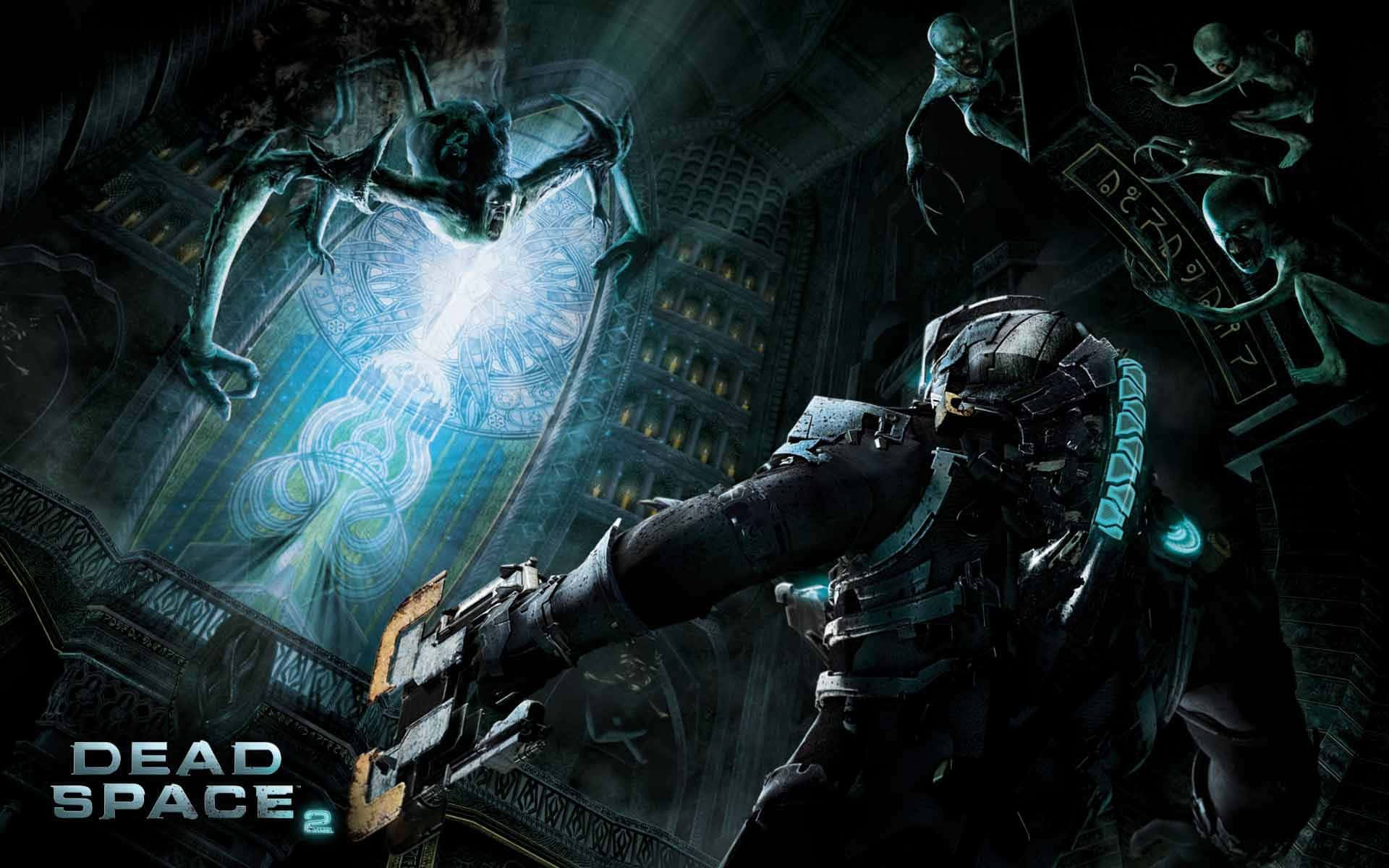 space marine, heavy armor, grotesque alien creatures, Full HD Desktop Wallpaper
