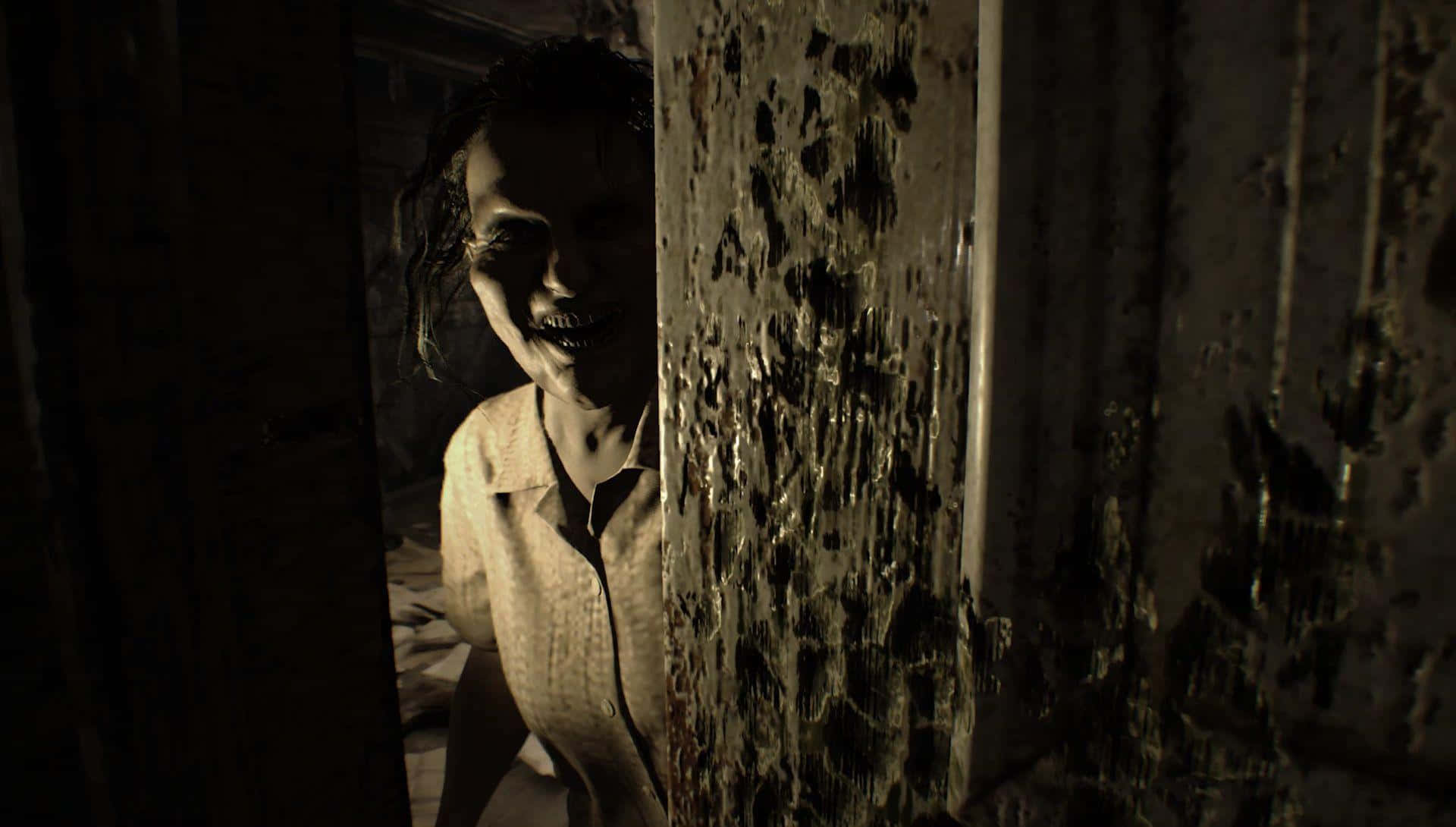 horror games, pale woman, wide grin, Full HD Desktop Wallpaper
