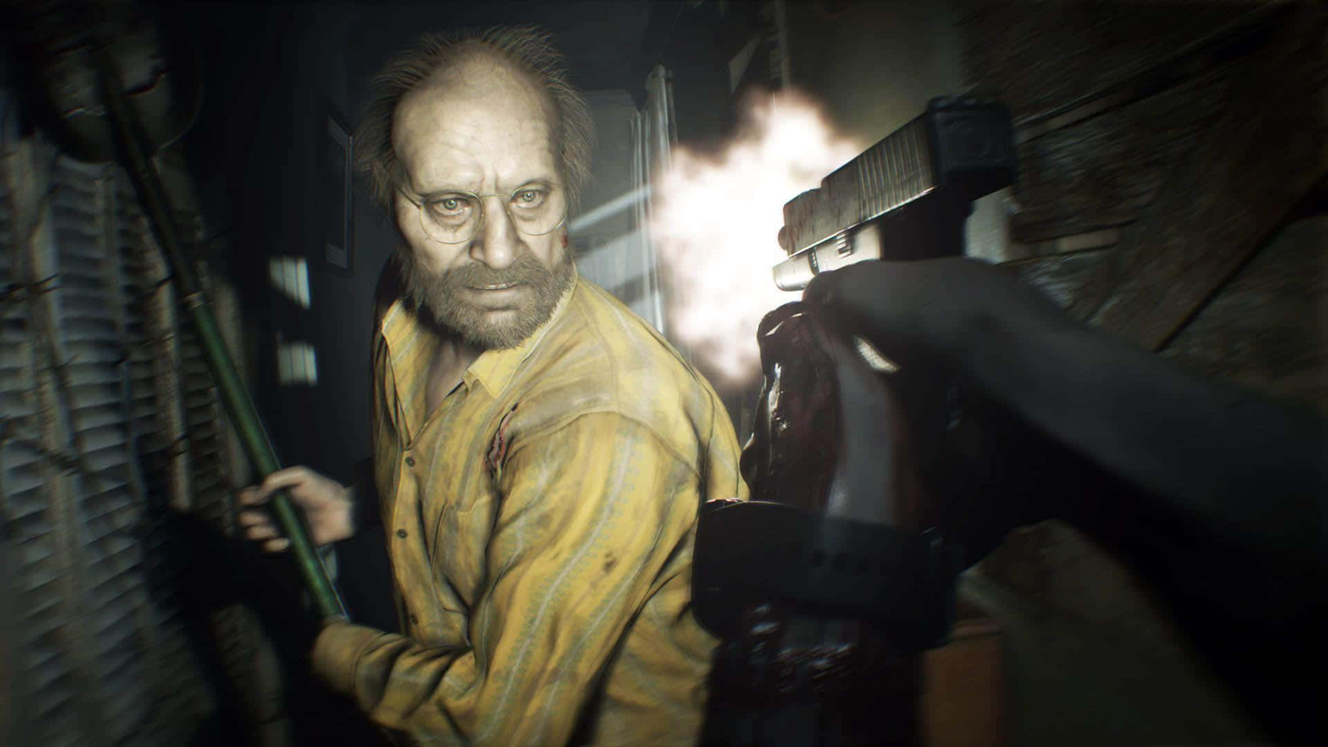horror games, spooky haunted house, terrified man, Full HD Desktop Wallpaper
