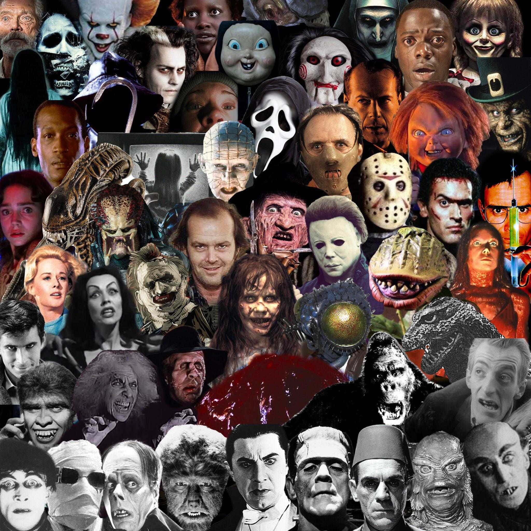 Horror Icons, horror movie villains, monsters, Full HD Desktop Wallpaper