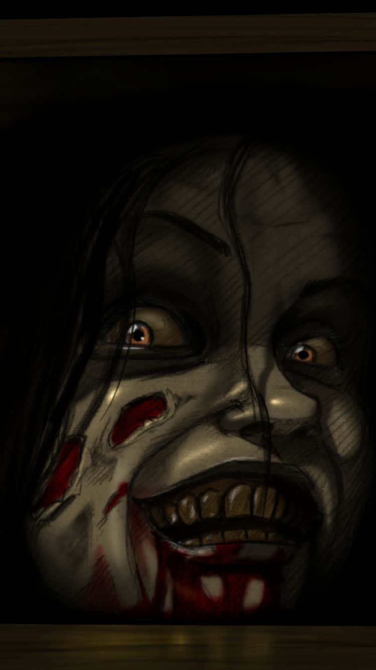 Horror iPhone, virtual world, illustrated face, HD Phone Wallpaper