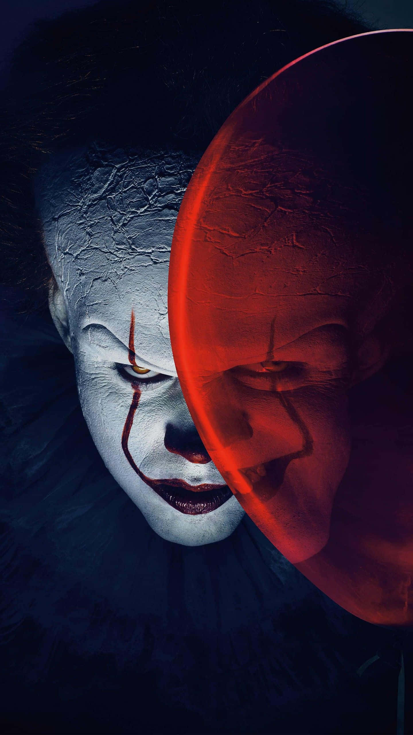 horror iphone, clown, cracked white makeup, 2K Phone Wallpaper