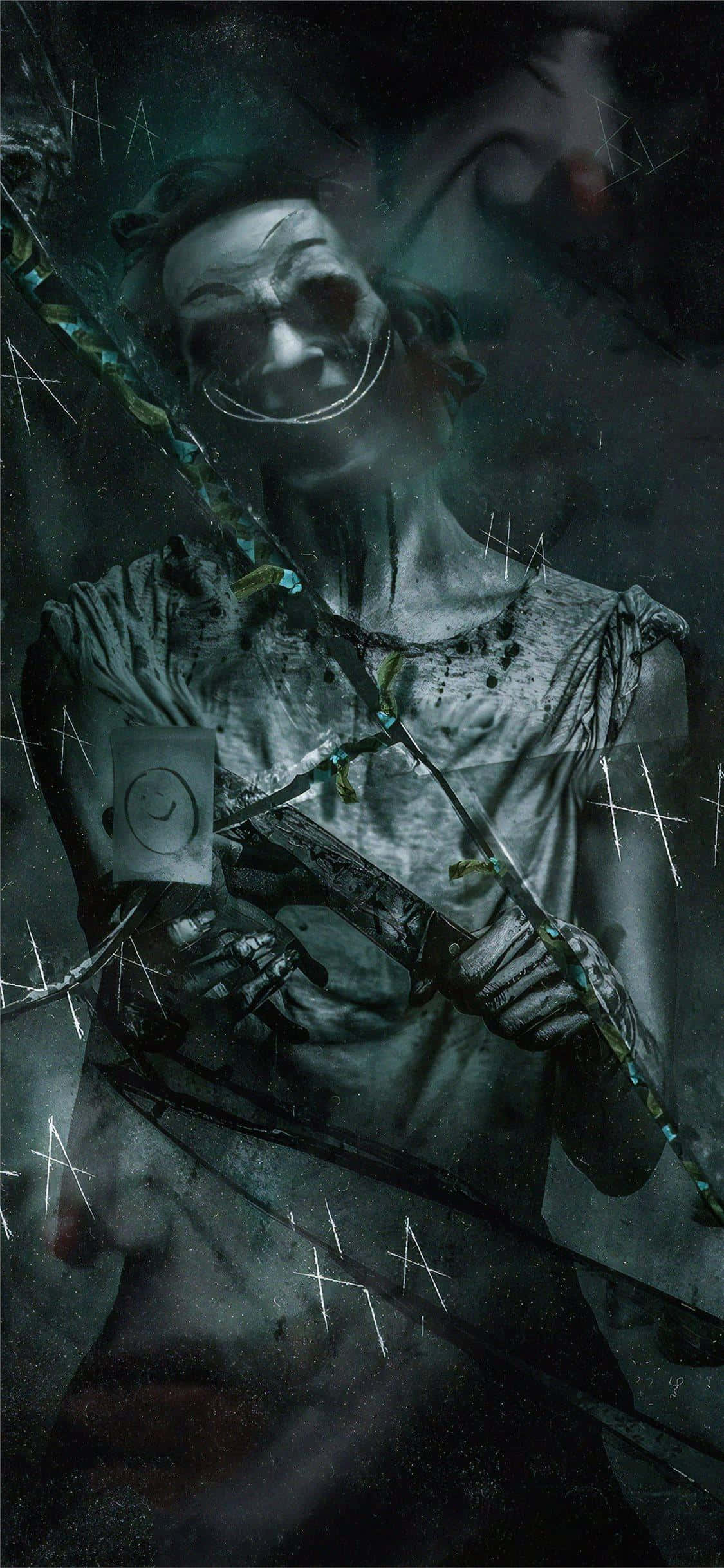 Horror iPhone, ghostly figure, broken smile, Full HD Phone Wallpaper