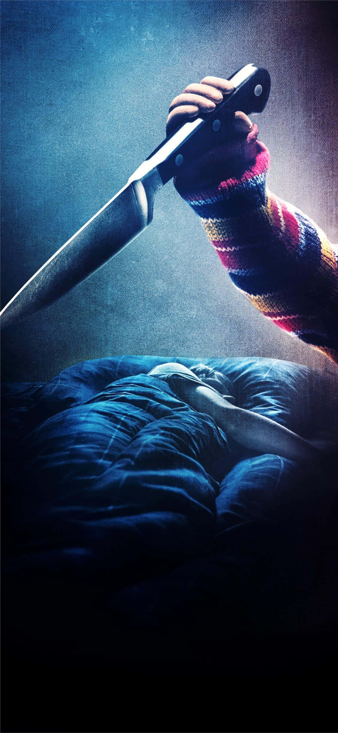 iPhone, gloved hand, knife, Full HD Phone Wallpaper