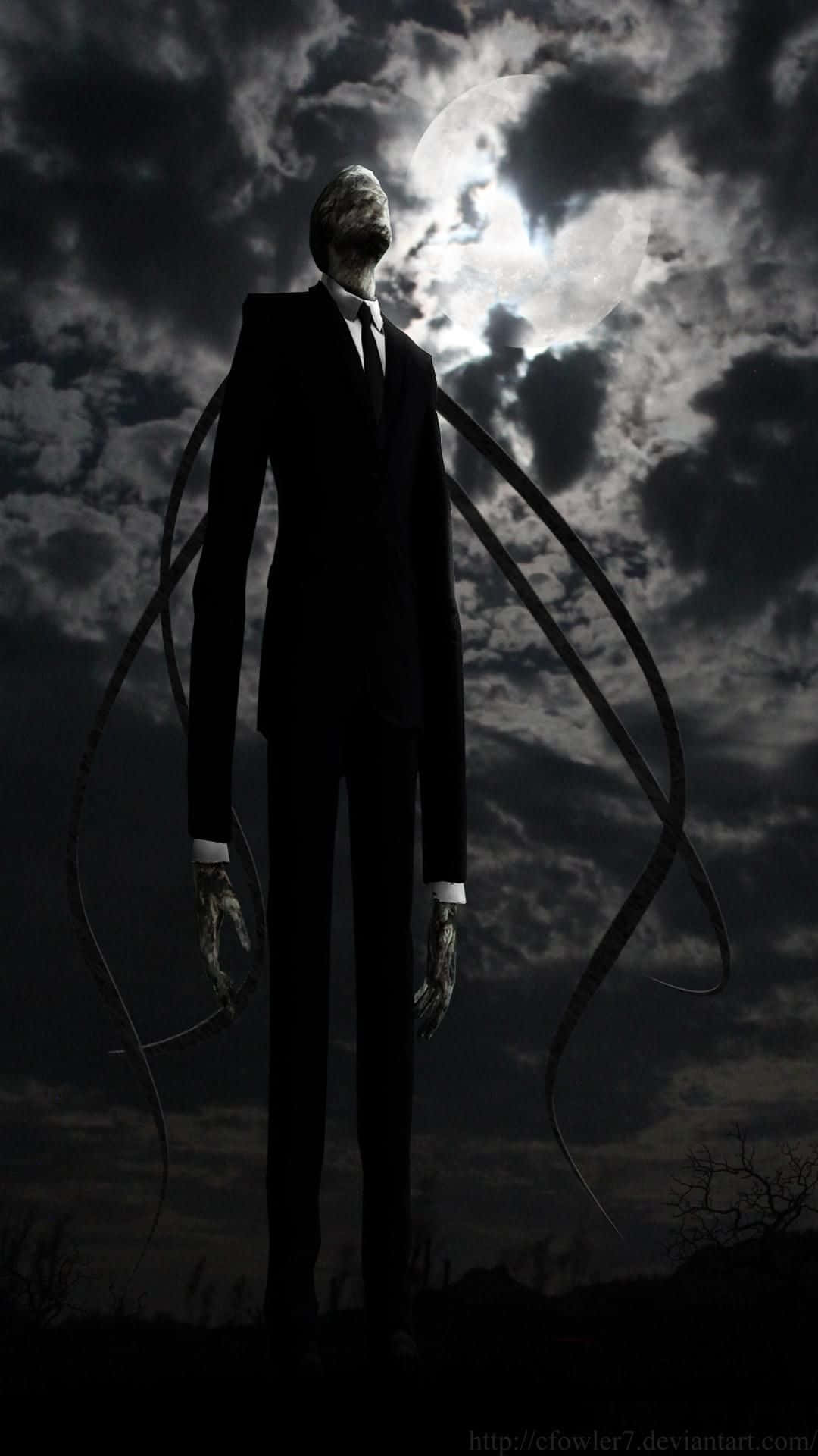 horror iPhone, slender figure, black suit, Full HD Phone Wallpaper