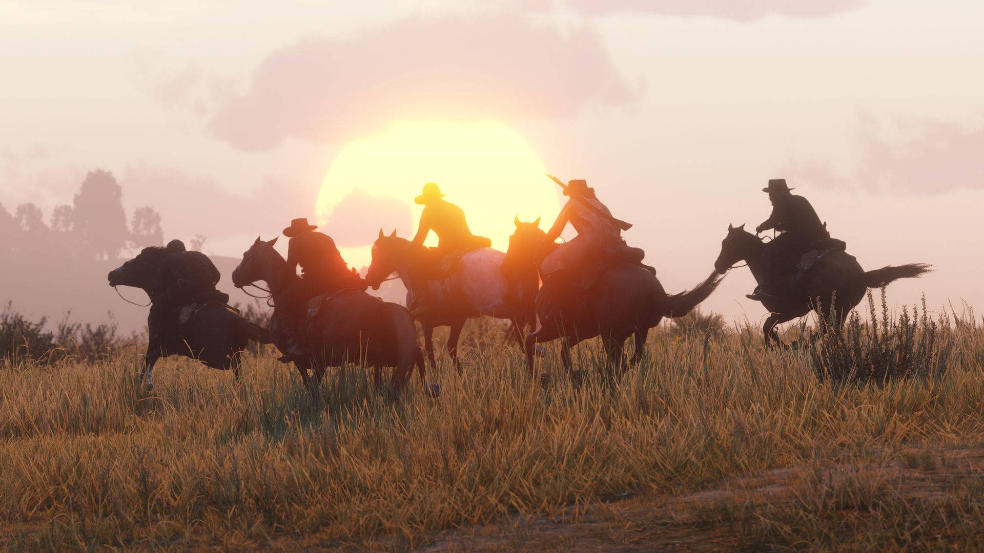 Red Dead Redemption 2, horse, cowboys, Full HD Desktop Wallpaper