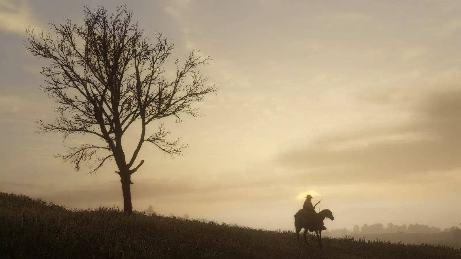Red Dead Redemption 2, horse, sunrise, HD Desktop Wallpaper