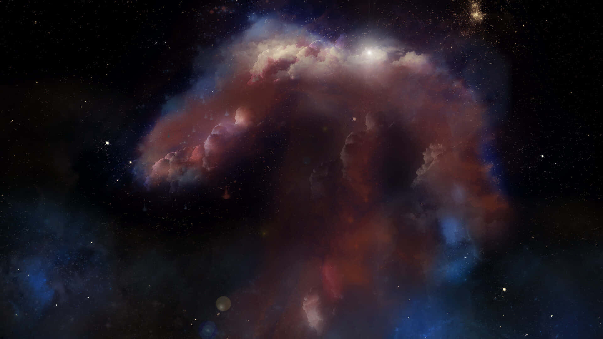 Horsehead Nebula, 1920 x 1080, glowing reds, Full HD Desktop Wallpaper