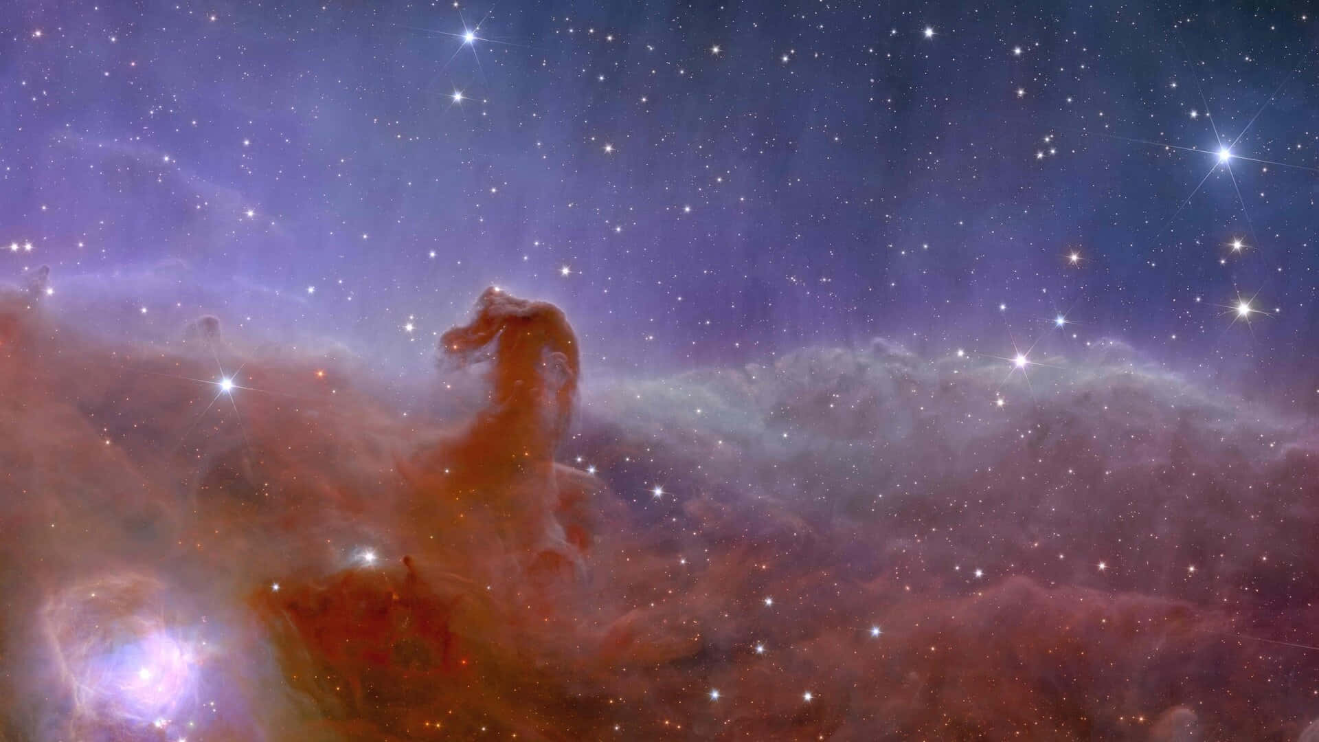 Horsehead Nebula, deep reds, purples, Full HD Desktop Wallpaper