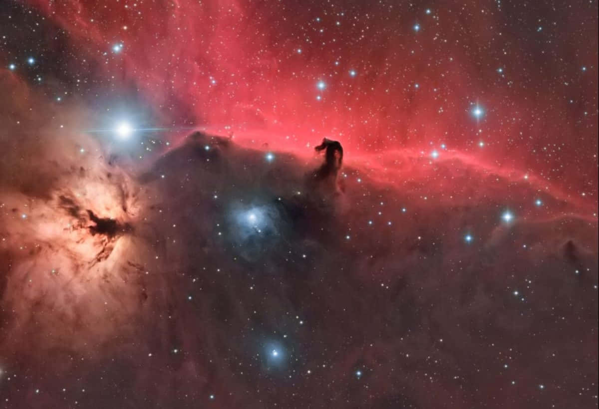 Horsehead Nebula, stellar nursery, fiery red, SD Desktop Wallpaper