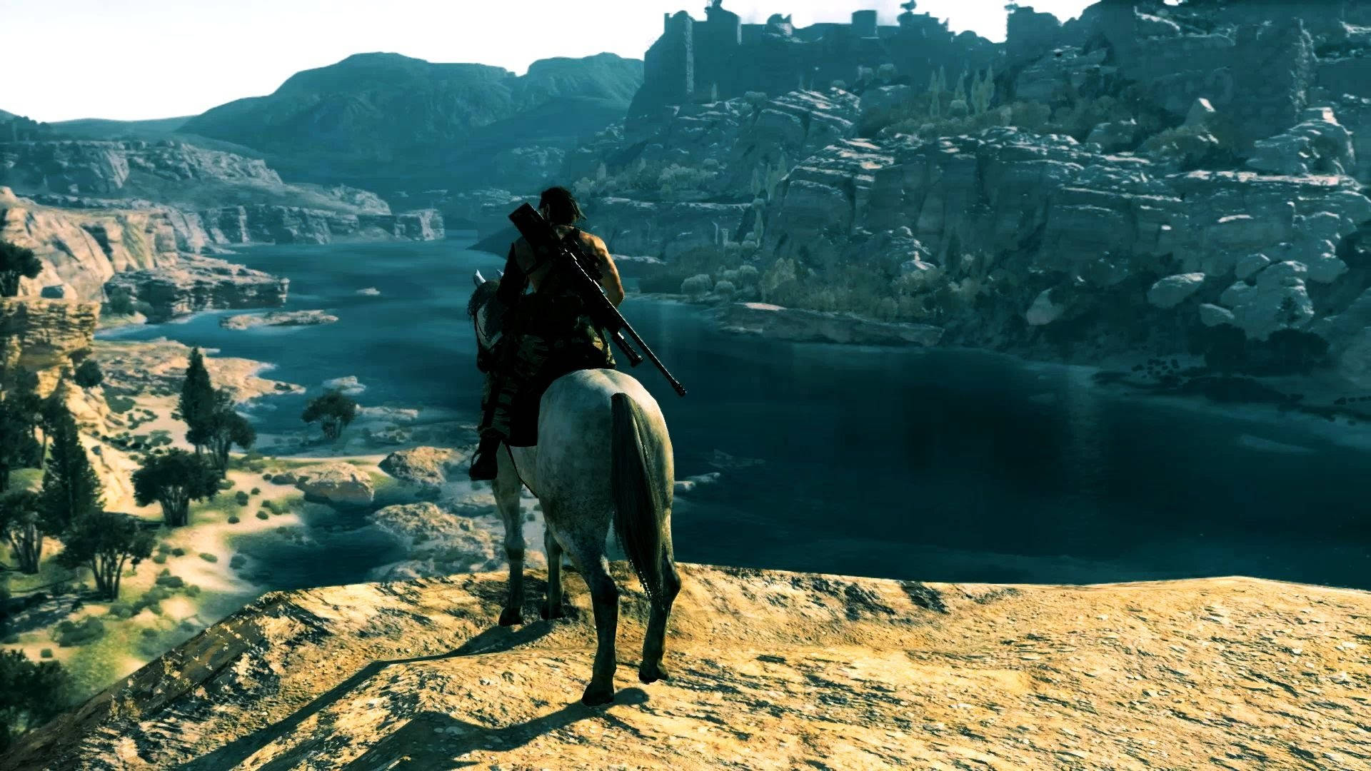 Horseman, Afghanistan mountain, white horse, Full HD Desktop Wallpaper