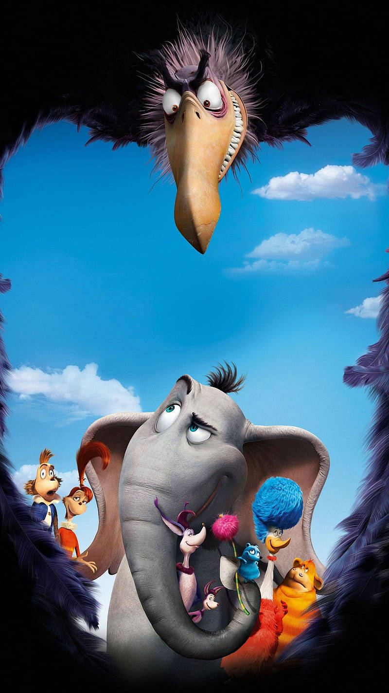 Horton Hears A Who, elephant, colorful animated characters, HD Phone Wallpaper