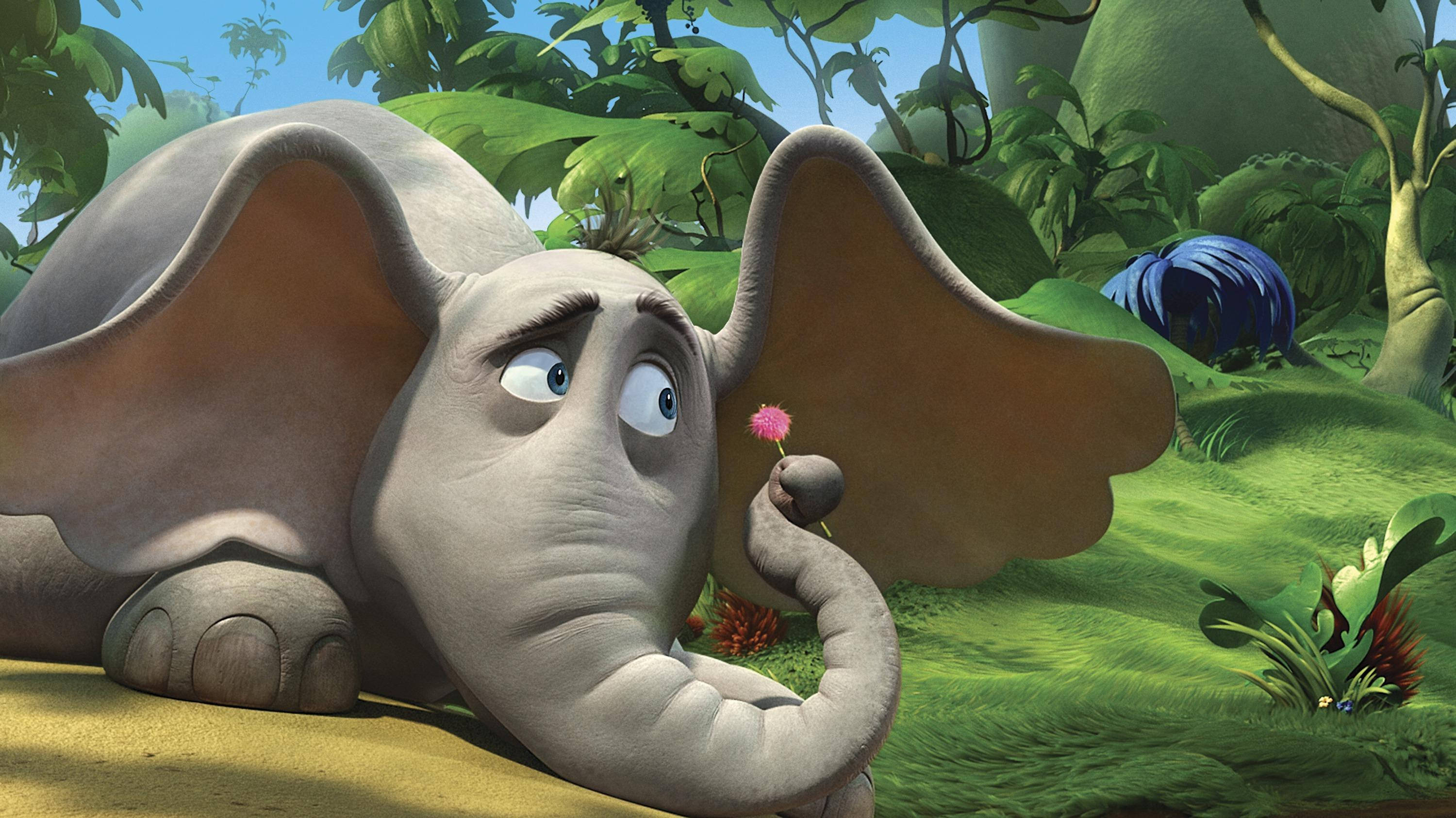 Horton Hears a Who, elephant, pink flower, 2K Desktop Wallpaper