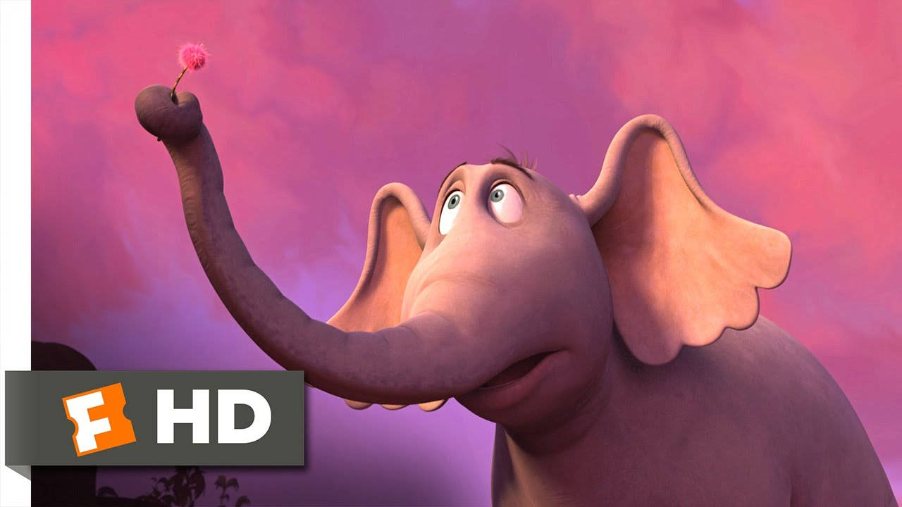 Horton hears a who, pink sky, cartoon elephant, HD Desktop Wallpaper
