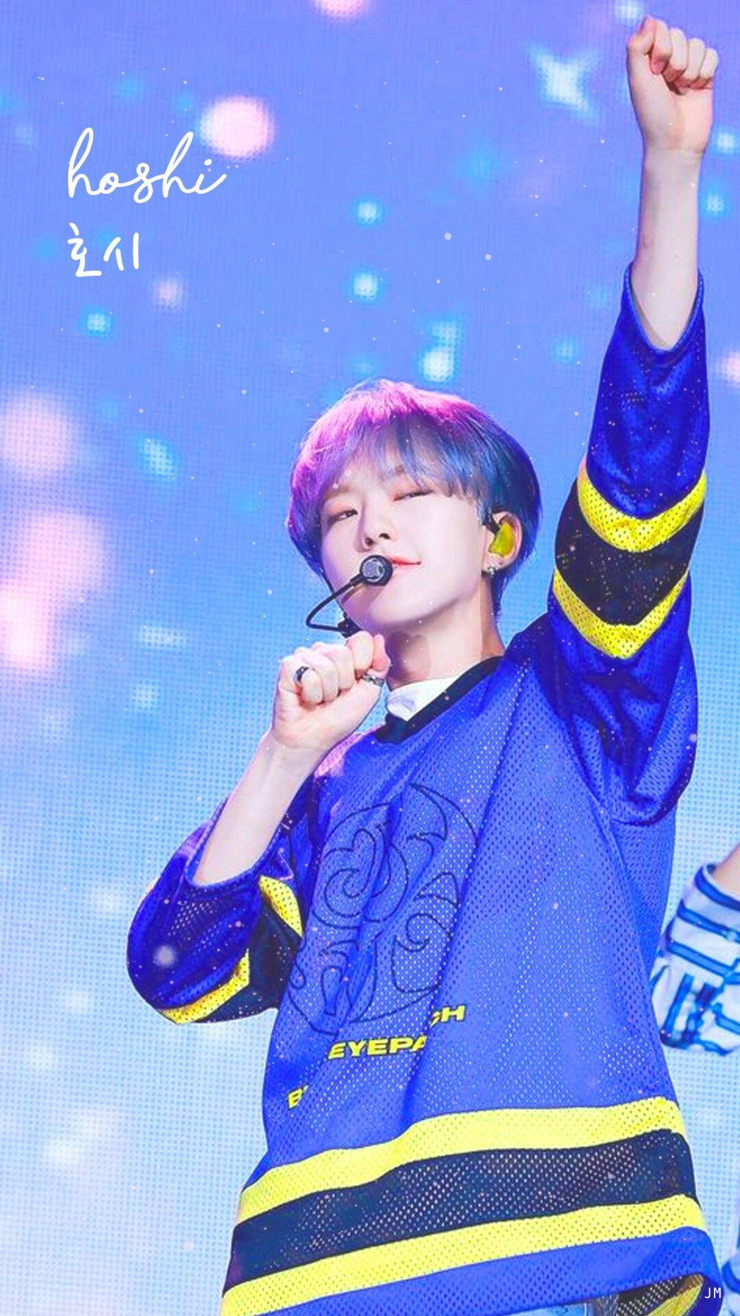 Hoshi, purple hair, blue and yellow jersey, Full HD Phone Wallpaper