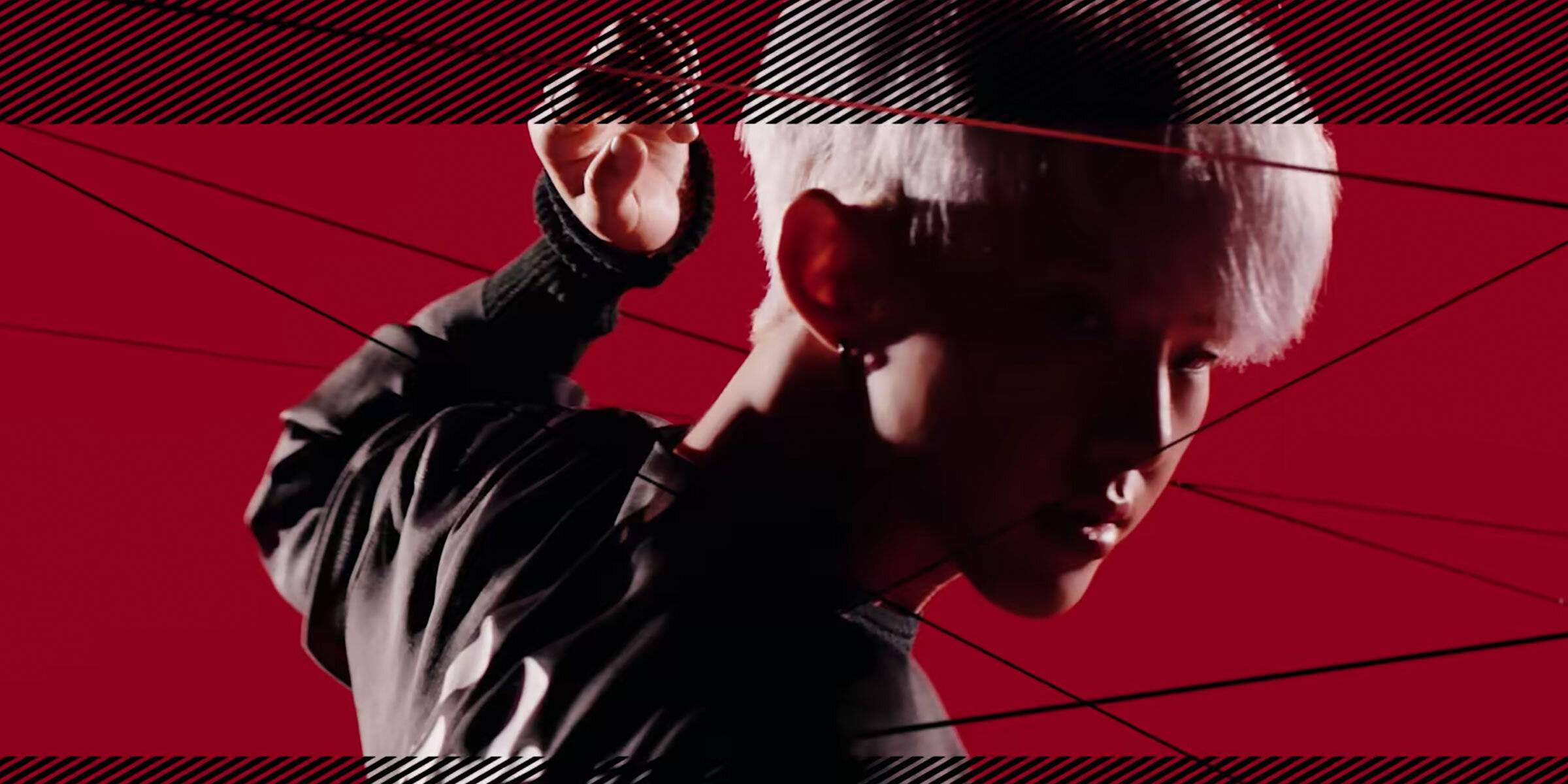 Hoshi, red, diagonal black lines, Full HD Desktop Wallpaper
