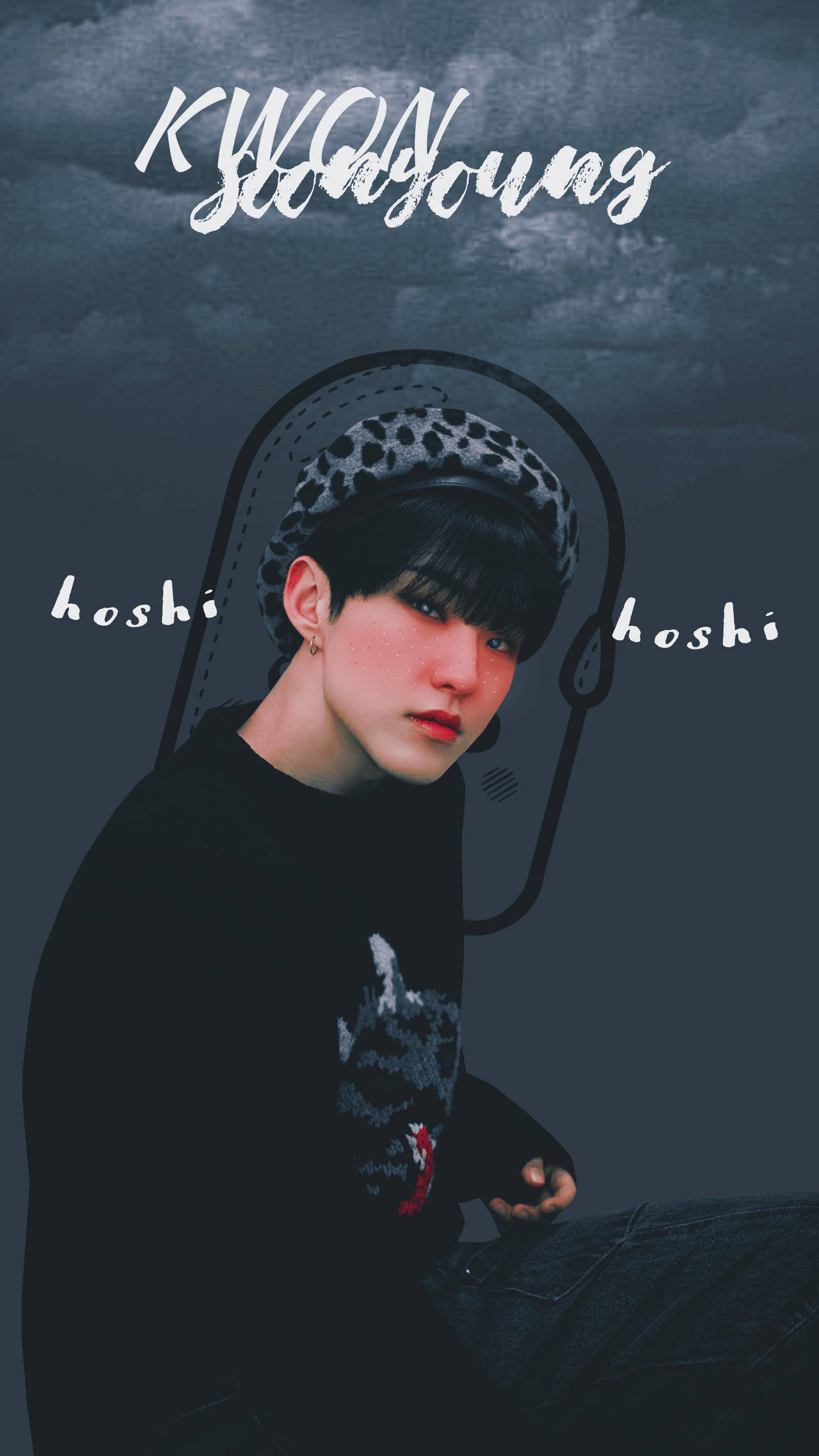 Hoshi, leopard-print beret, headphones, Full HD Phone Wallpaper