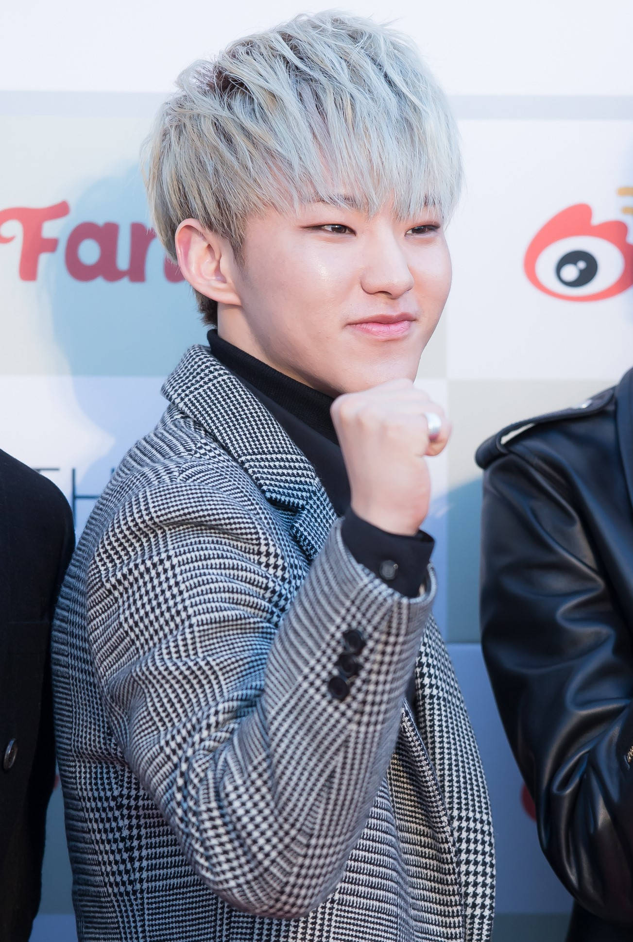 Hoshi, silver hair, houndstooth blazer, Full HD Phone Wallpaper