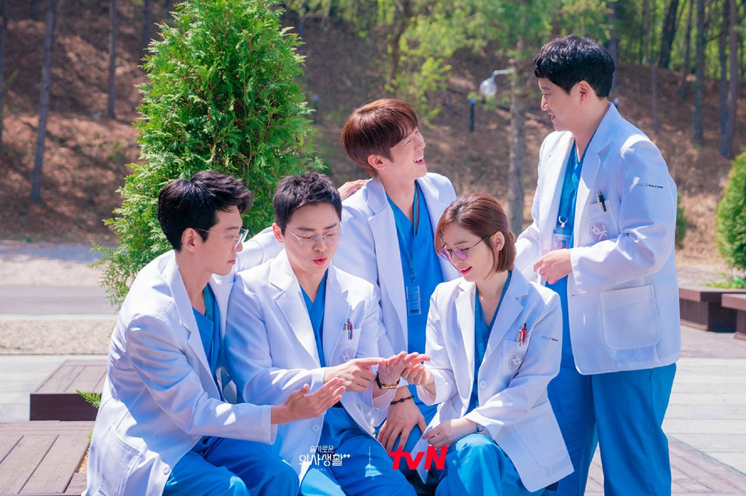 Hospital Playlist, medical students, white coats, HD Desktop Wallpaper