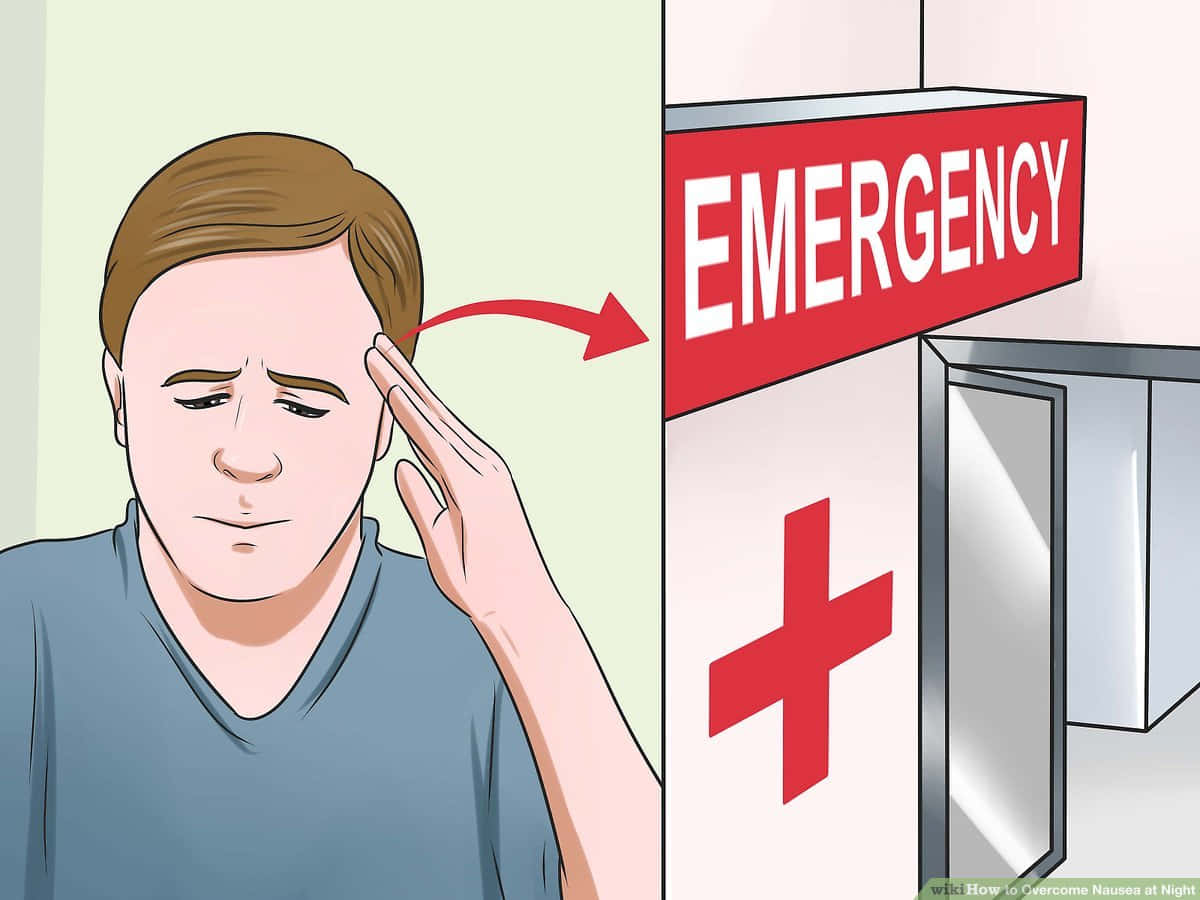 nauseous man, emergency room, red cross, SD Desktop Wallpaper