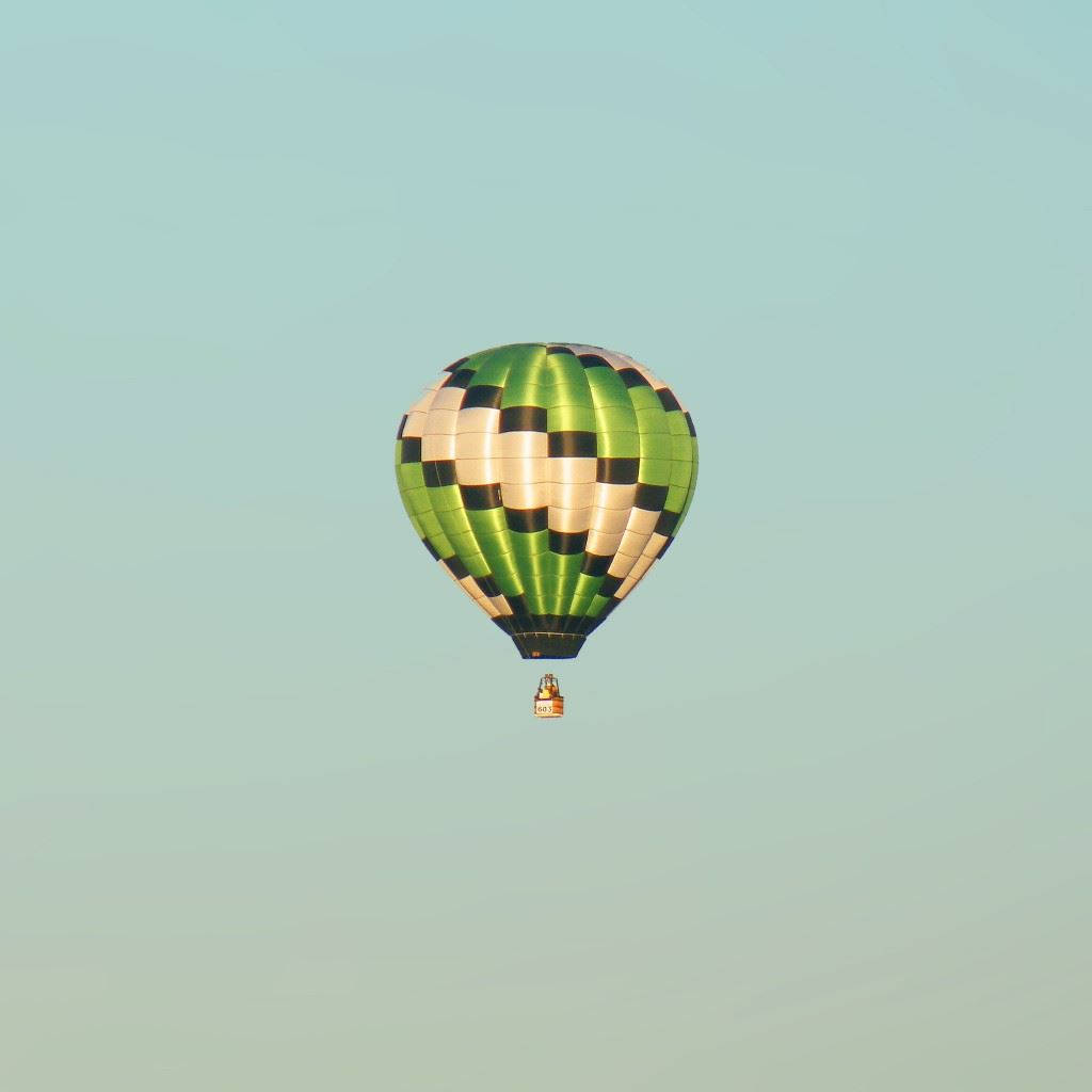hot air balloon, green, white, SD Desktop Wallpaper
