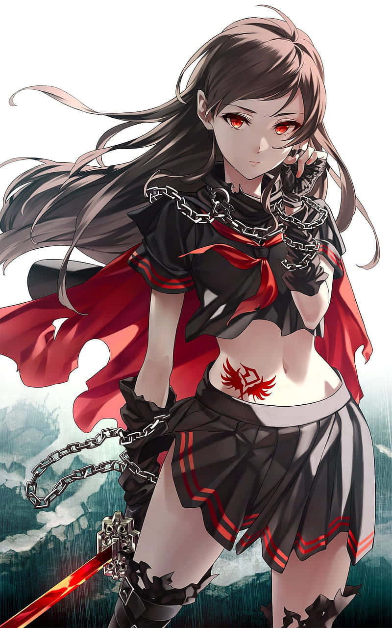 Hot Anime, uniform chain, red, HD Phone Wallpaper