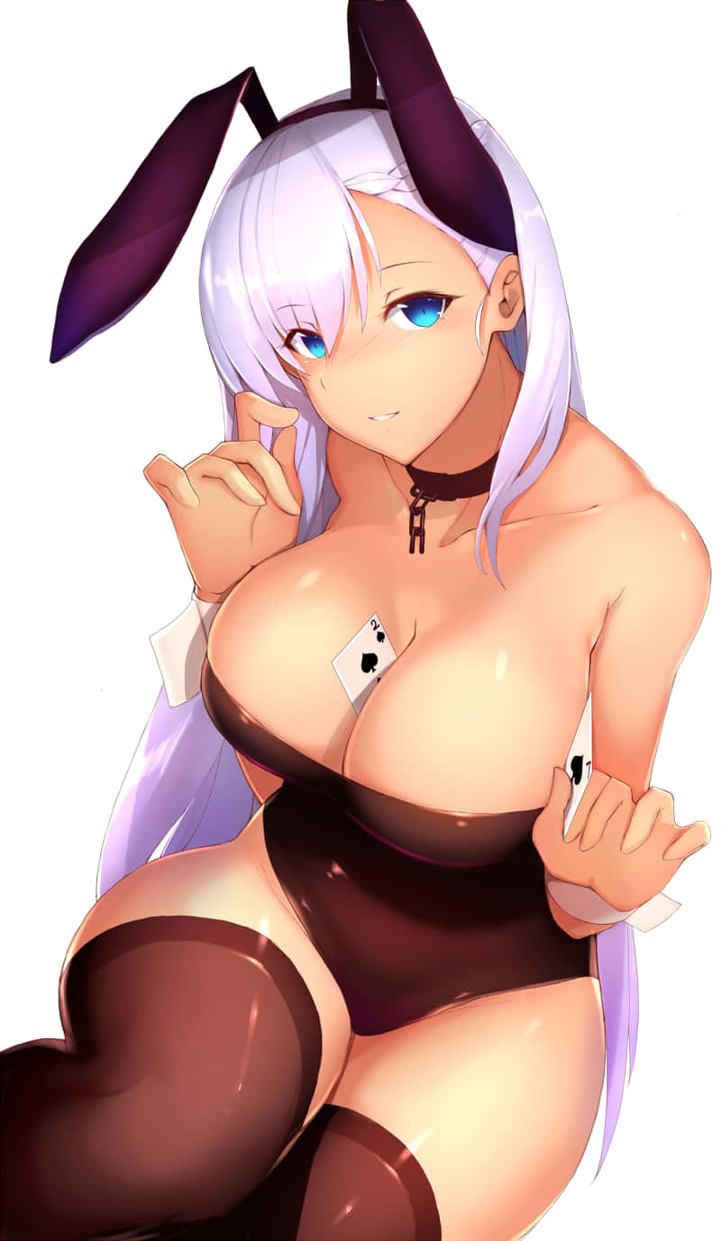 Hot Anime, bunny girl, silver hair, HD Phone Wallpaper
