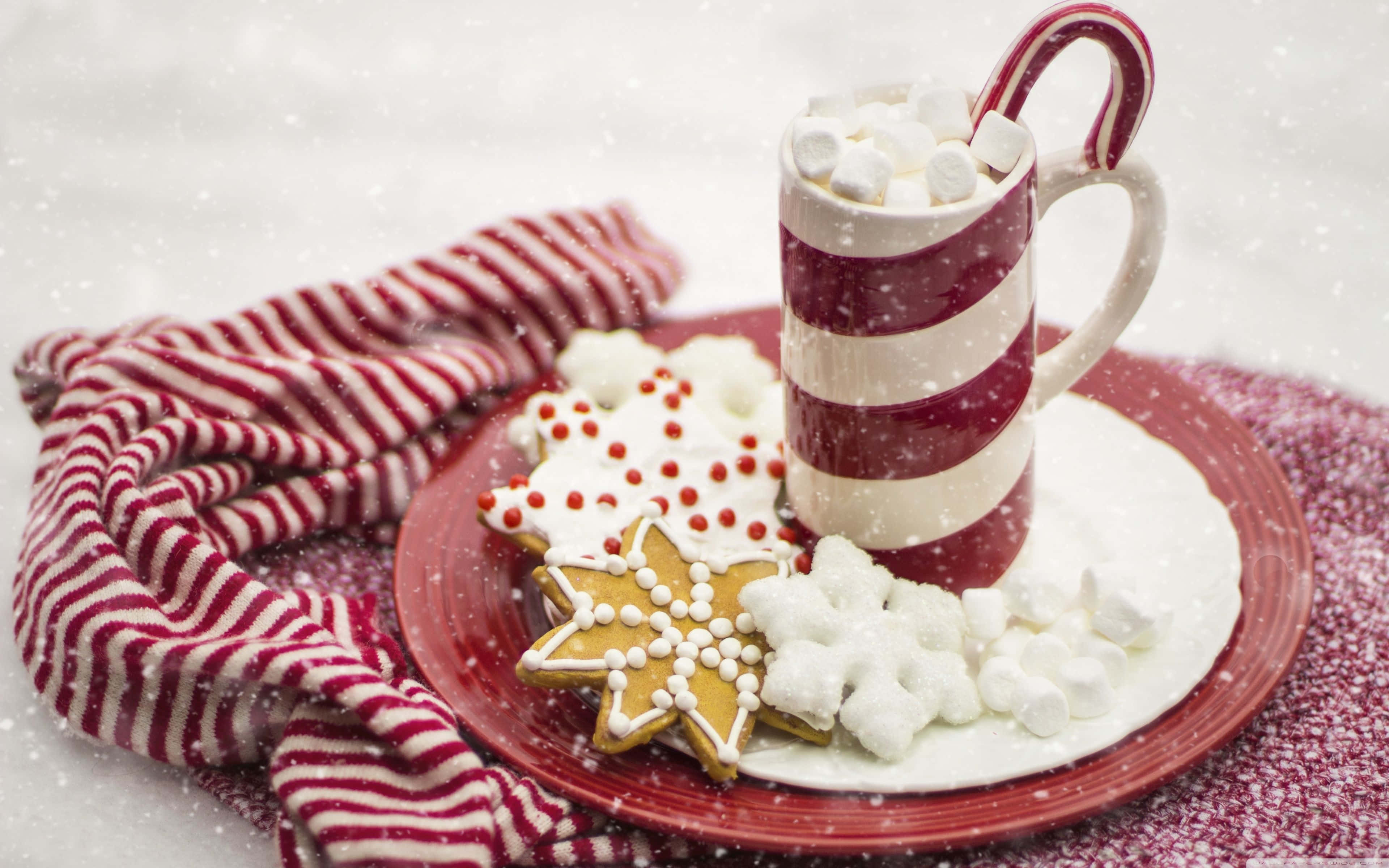 hot chocolate, steaming cup, red mug, 4K Desktop Wallpaper