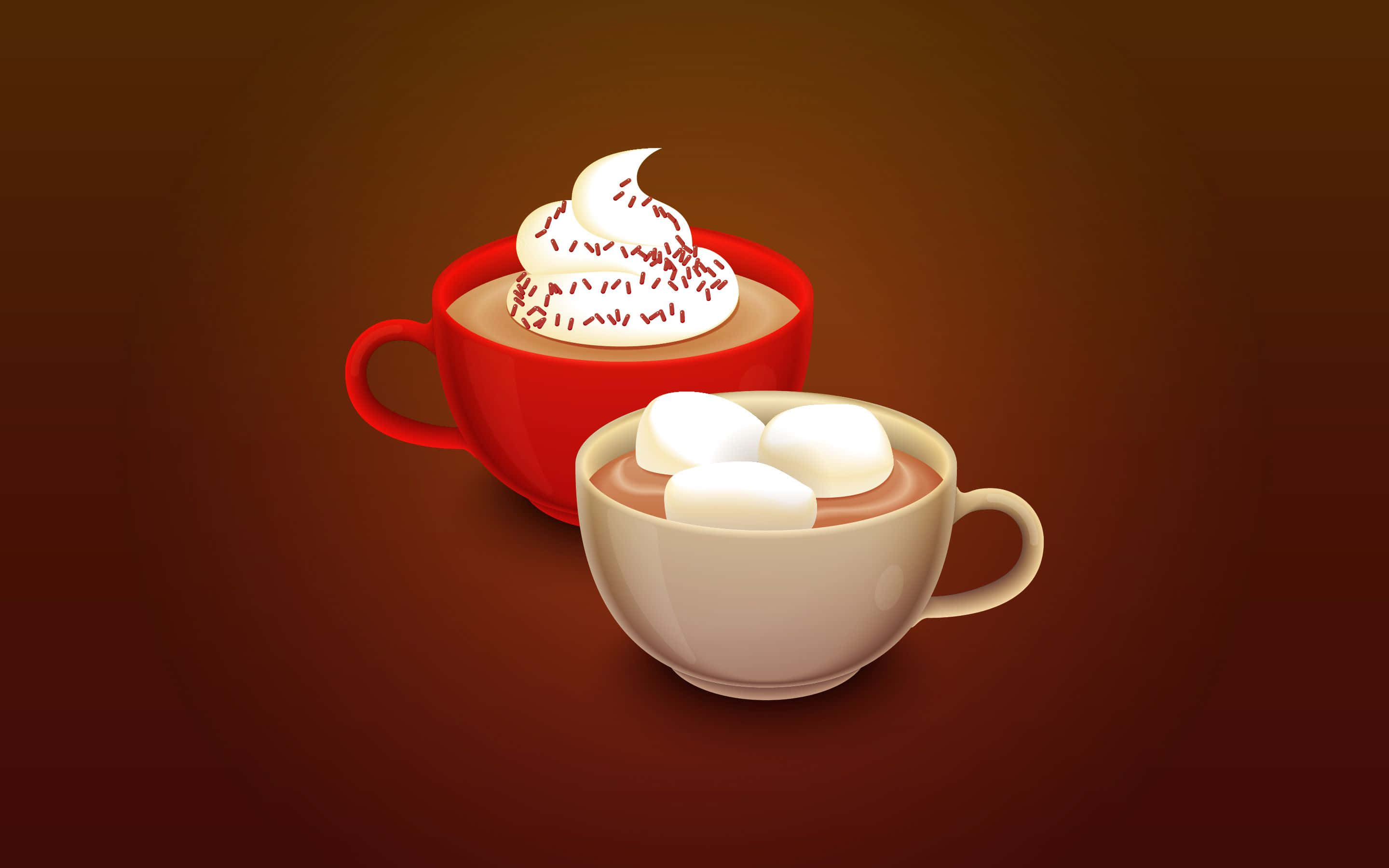 Hot Chocolate, whipped cream, cinnamon, 2K Desktop Wallpaper