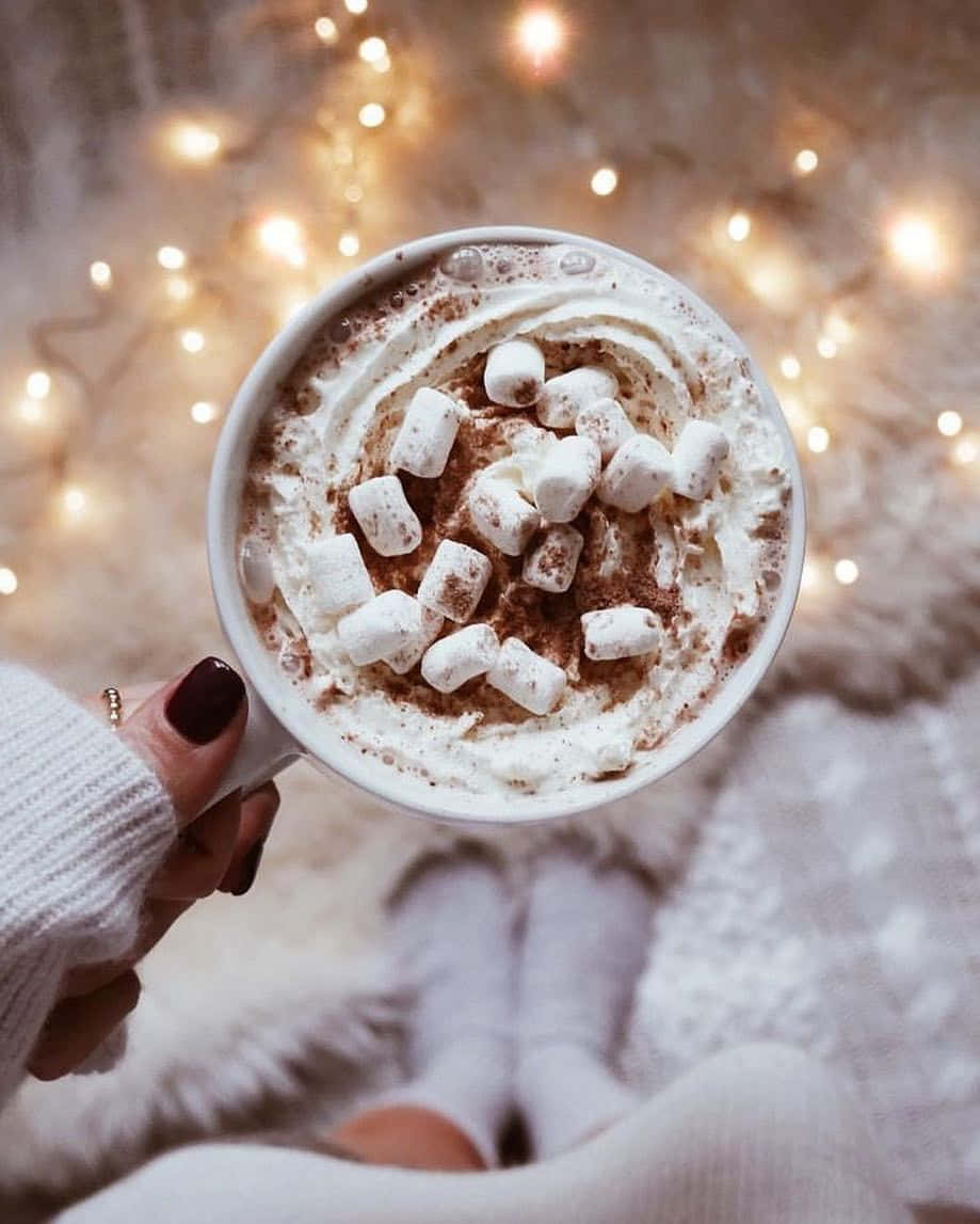 hot chocolate, mug, whipped cream, SD Phone Wallpaper