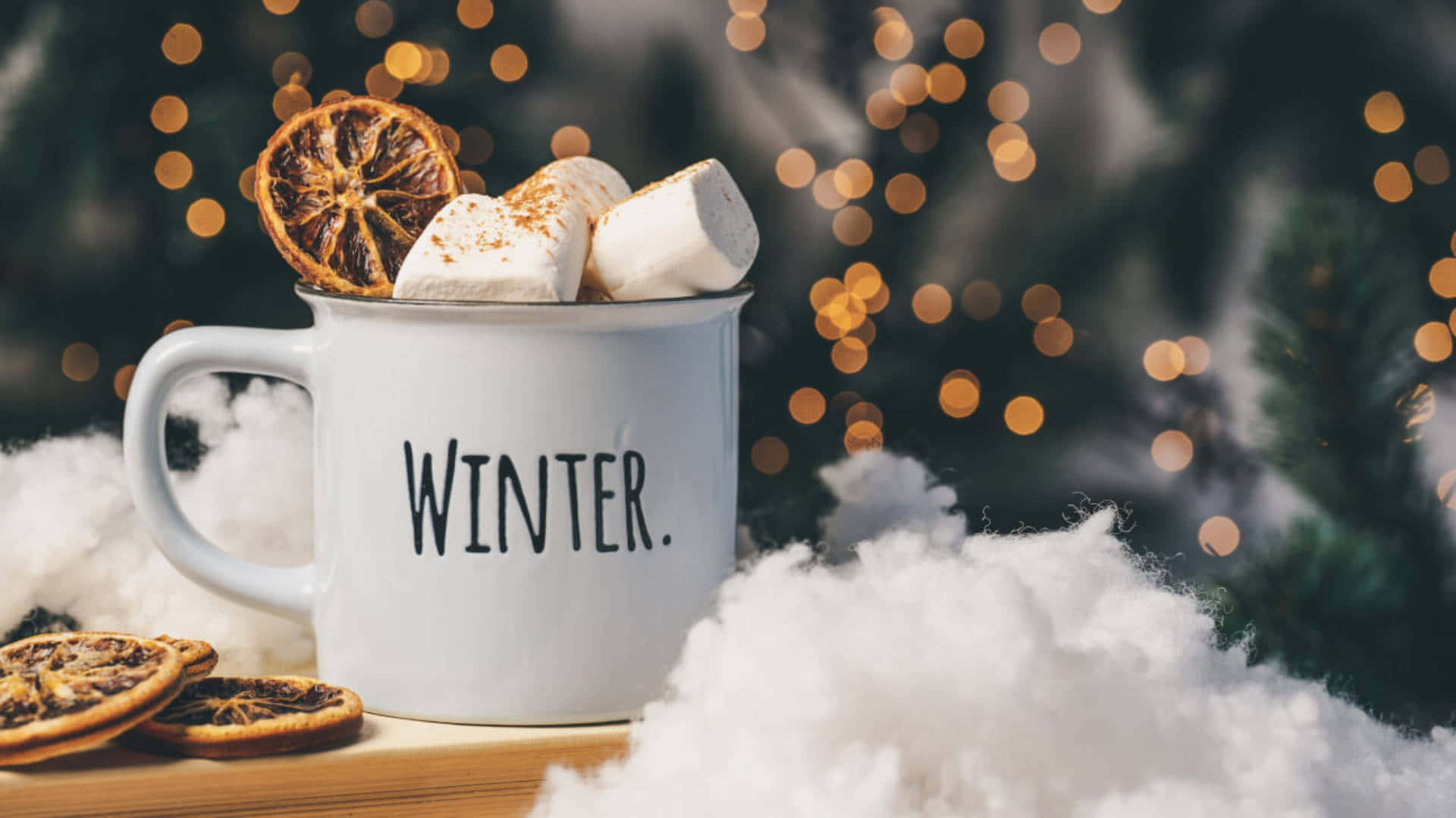 Hot Chocolate, white mug, winter, Full HD Desktop Wallpaper