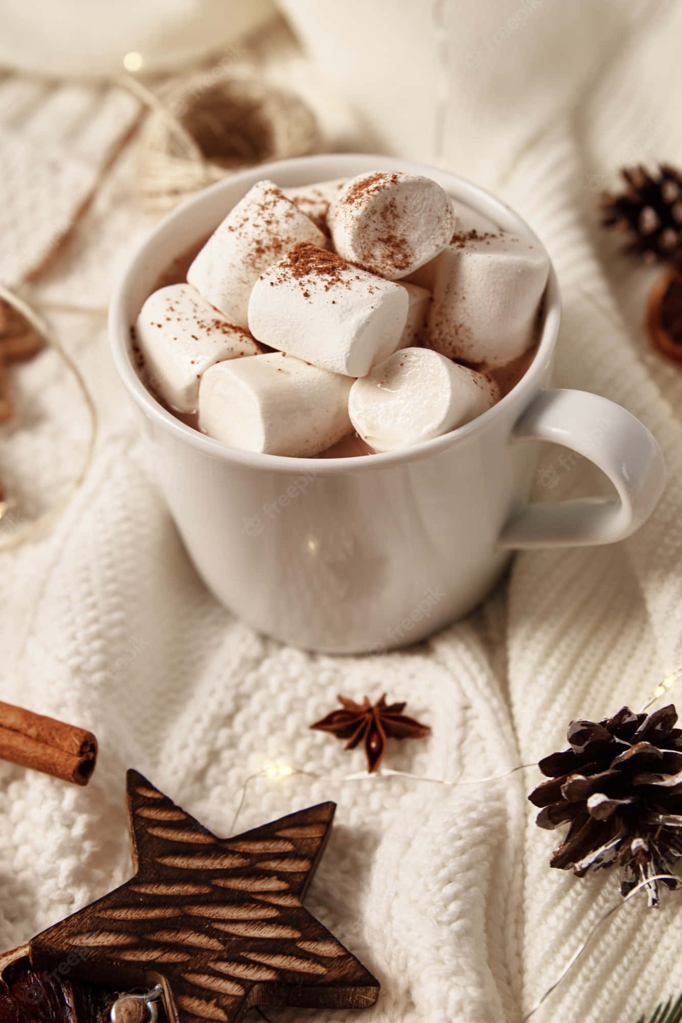 Hot Chocolate, ceramic mug, whipped cream, Full HD Phone Wallpaper