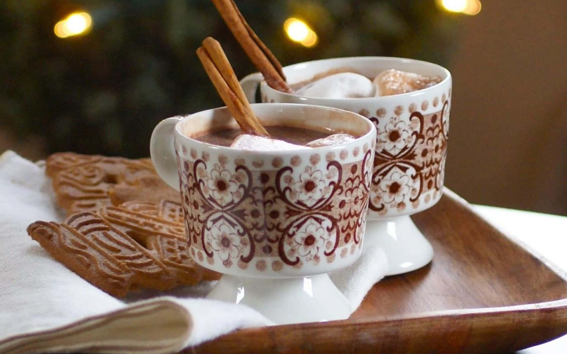 hot chocolate, mugs, marshmallows, Full HD Desktop Wallpaper
