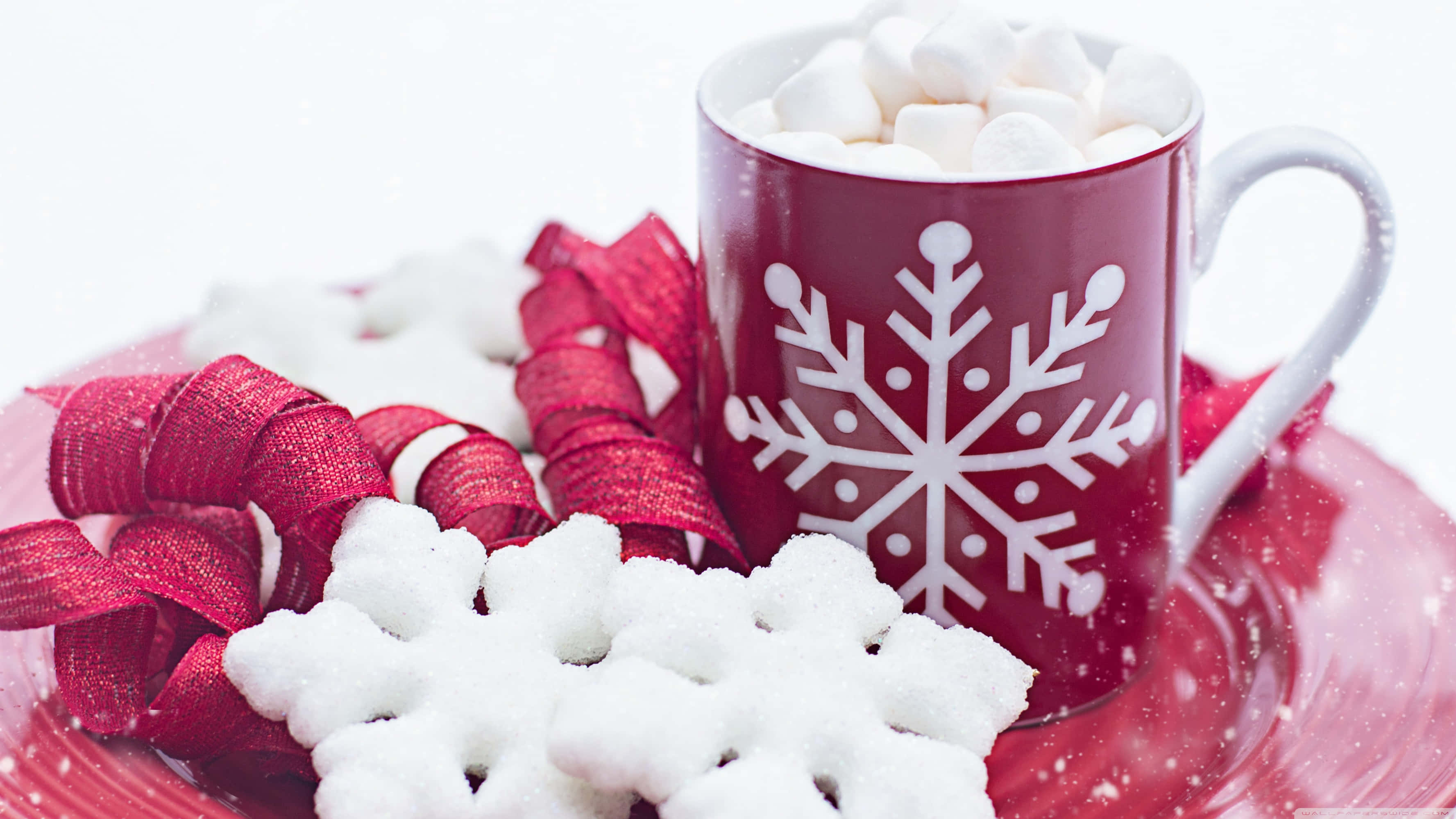 Hot Chocolate, 3554 x 1999, red mug, 2K Desktop Wallpaper