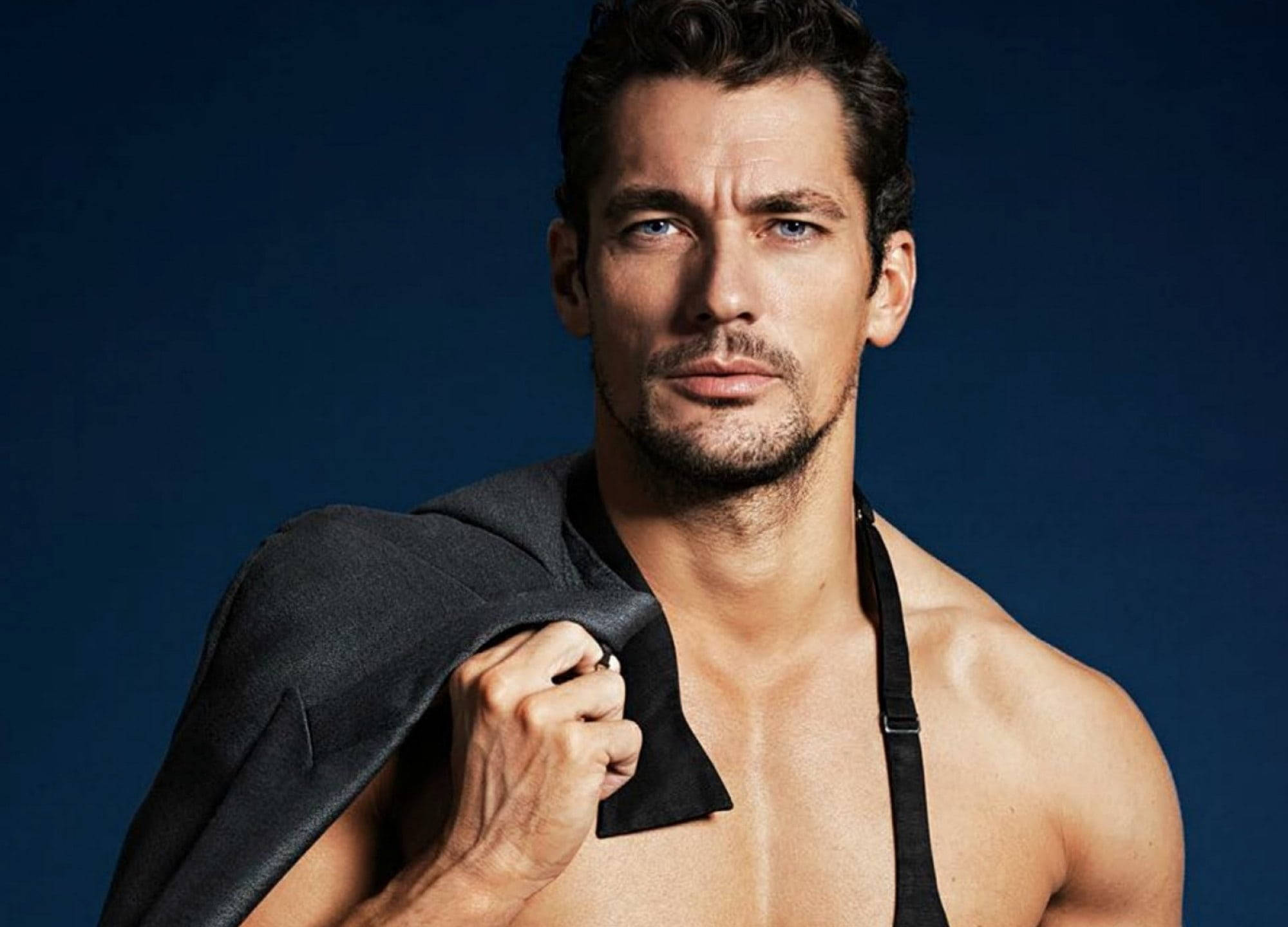Hot Guy, topless, black blazer, Full HD Desktop Wallpaper