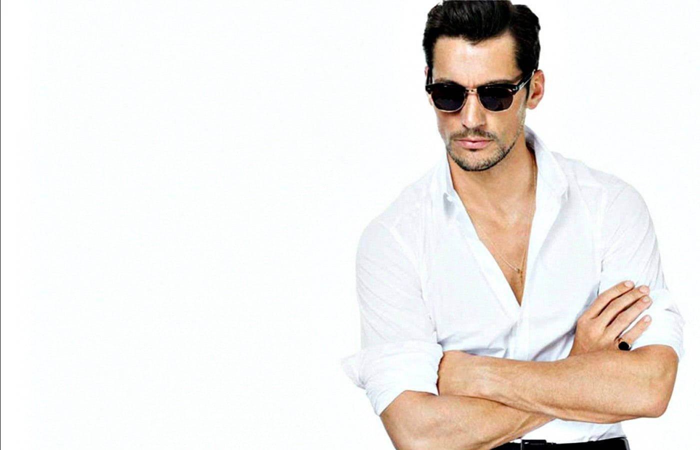 Hot Guy, white shirt, sunglasses, HD Desktop Wallpaper