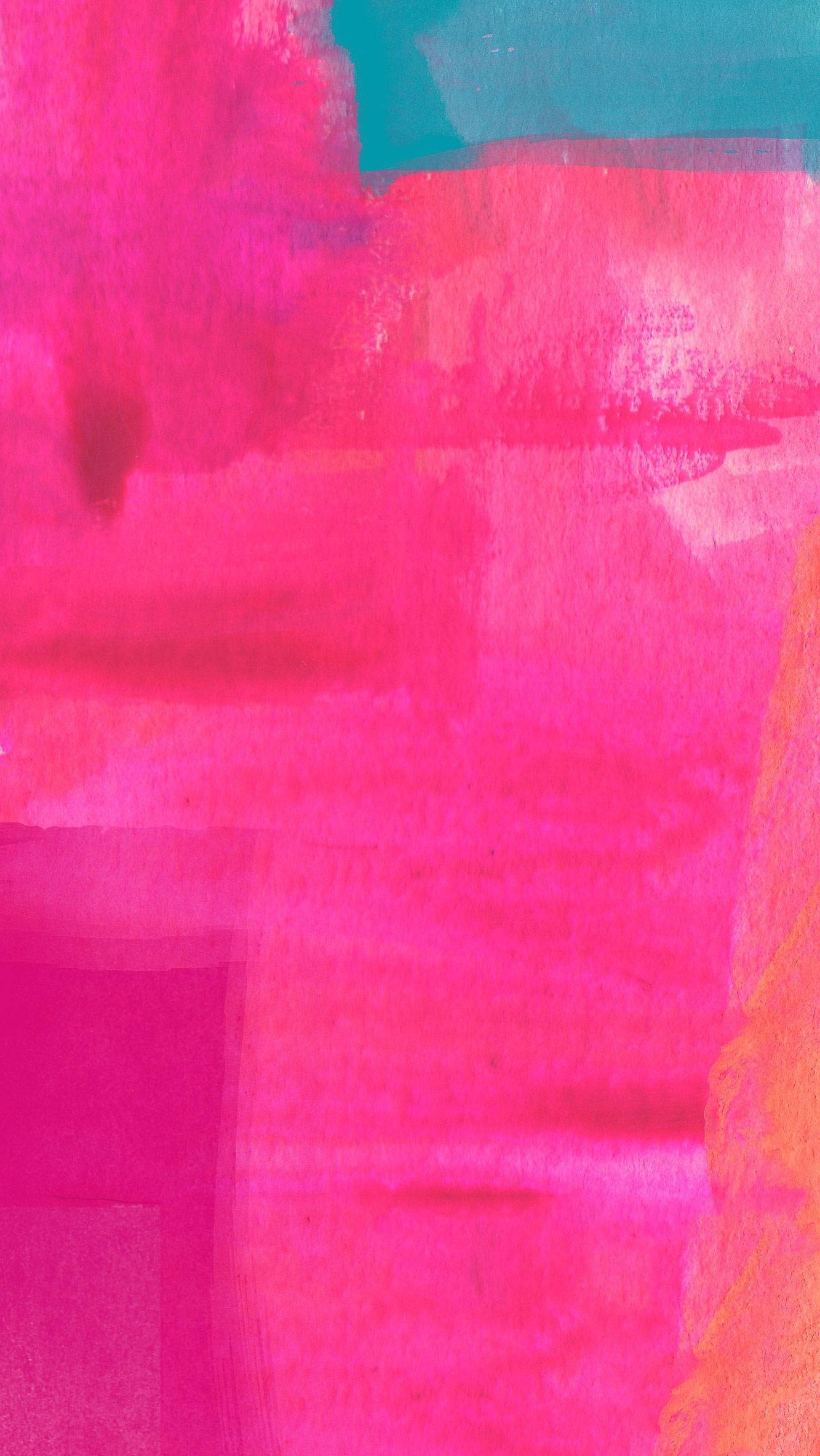 hot pink, blue orange, vibrant abstract watercolor washes, Full HD Phone Wallpaper