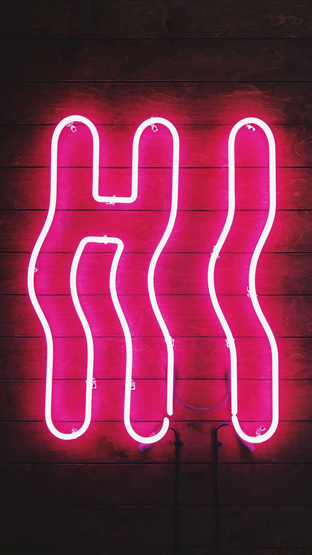 Hot Pink Aesthetic, vibrant pink neon sign, three stylized legs, Full HD Phone Wallpaper