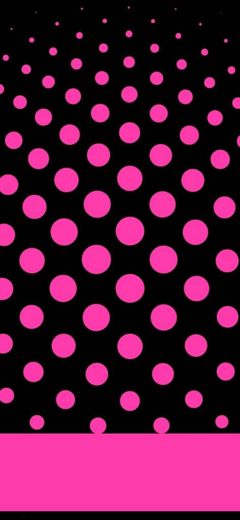 hot pink aesthetic dots, vibrant pink polka dots, black background, SD Phone Wallpaper