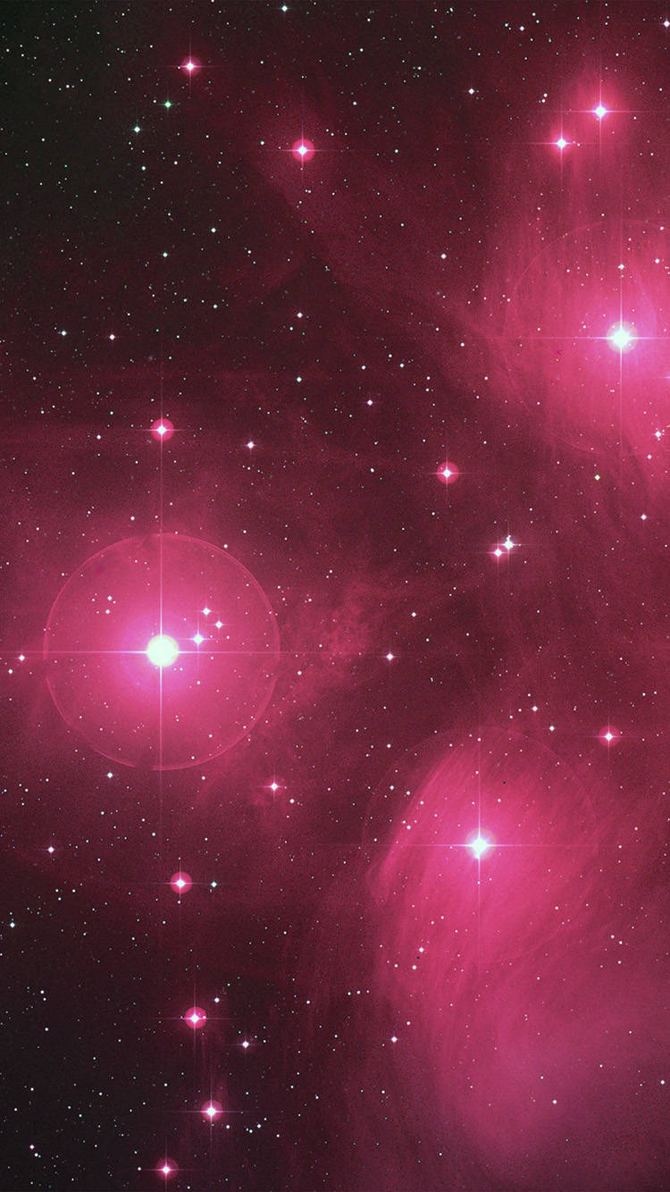 Hot Pink Aesthetic Stars, pink nebulae, bright stars, HD Phone Wallpaper