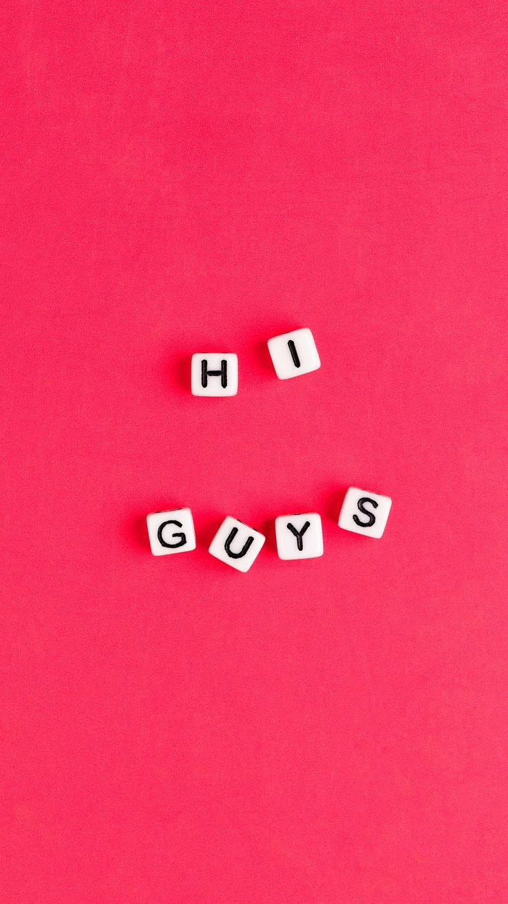 HI GUYS, white letter tiles, vibrant pink textured background, HD Phone Wallpaper