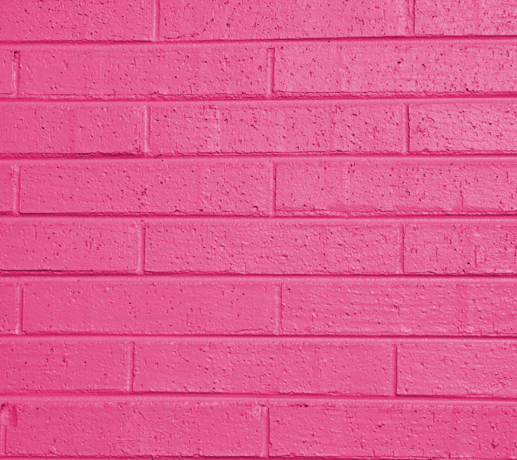 Hot Pink, brick wall, textured surface, HD Desktop Wallpaper