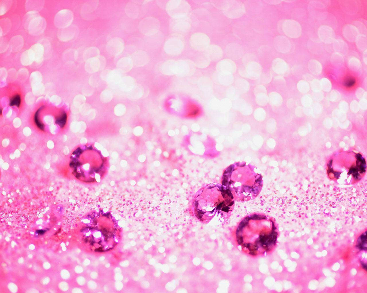 hot pink, glitter, faceted gemstones, HD Desktop Wallpaper
