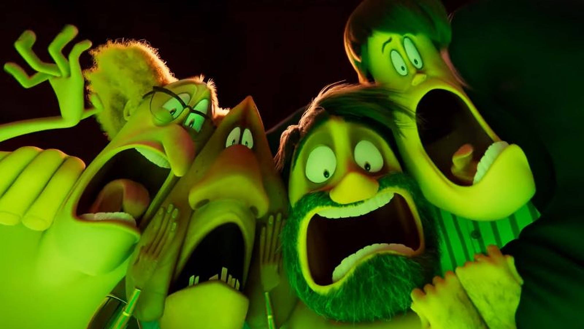 Hotel Transylvania Transformania, green filter, animated characters, Full HD Desktop Wallpaper
