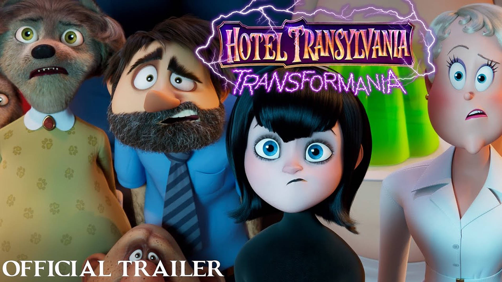 Hotel Transylvania Transformania, animated characters, lightning, Full HD Desktop Wallpaper