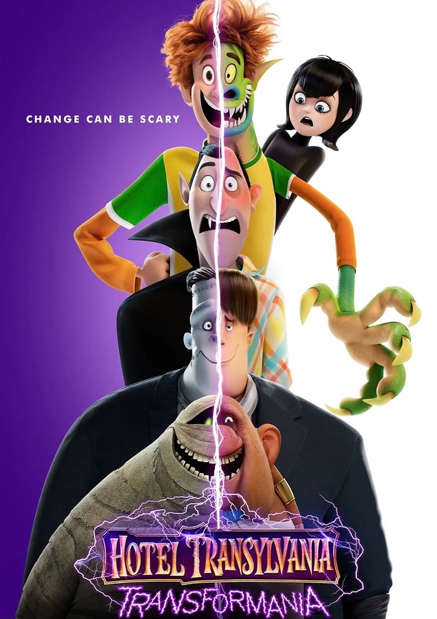 Hotel Transylvania Transformania, purple, white, Full HD Phone Wallpaper