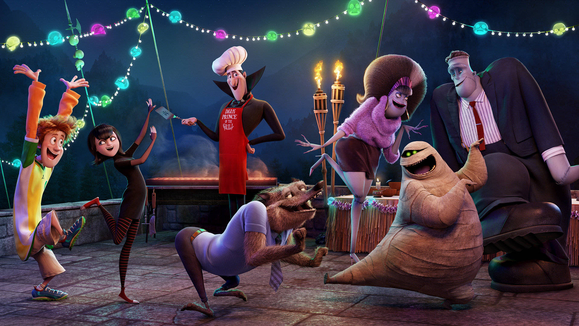 Hotel Transylvania, characters, party, Full HD Desktop Wallpaper