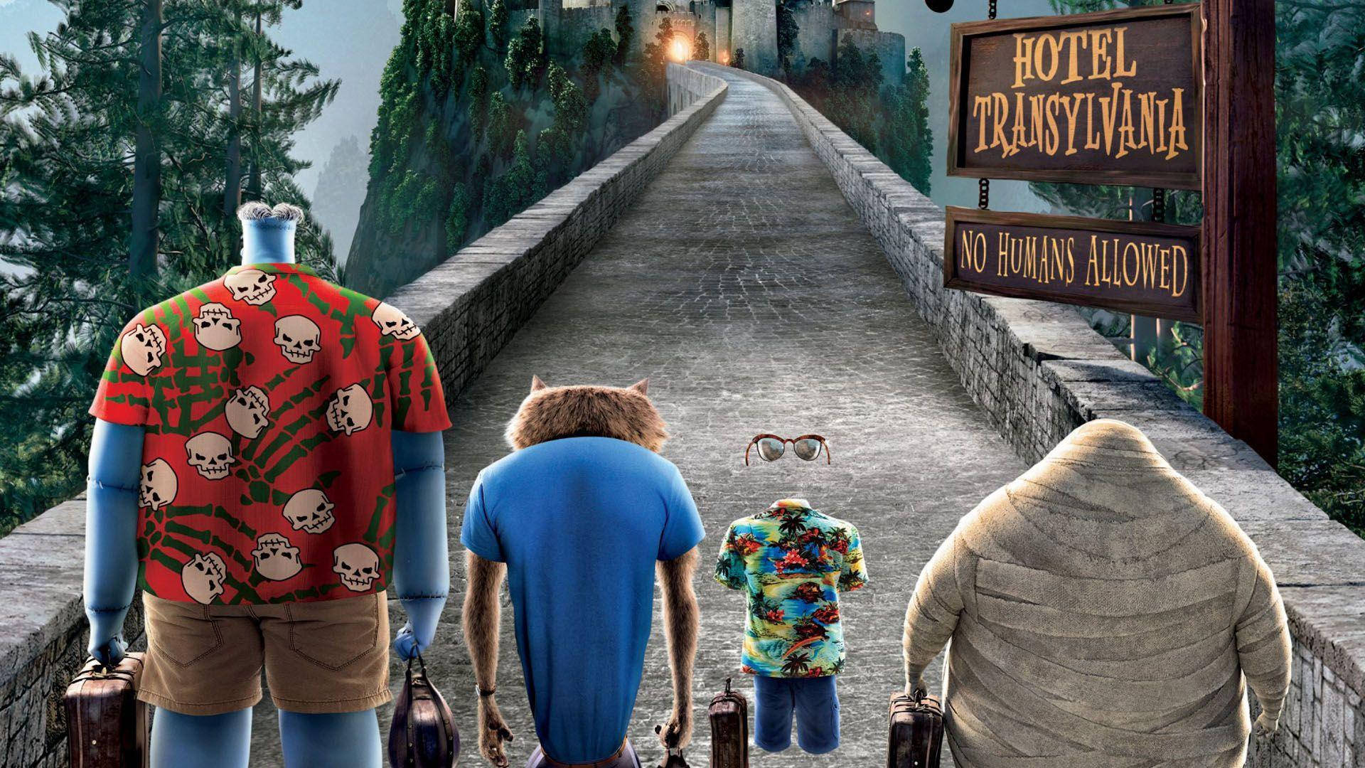 Hotel Transylvania, stone bridge, misty forest, Full HD Desktop Wallpaper